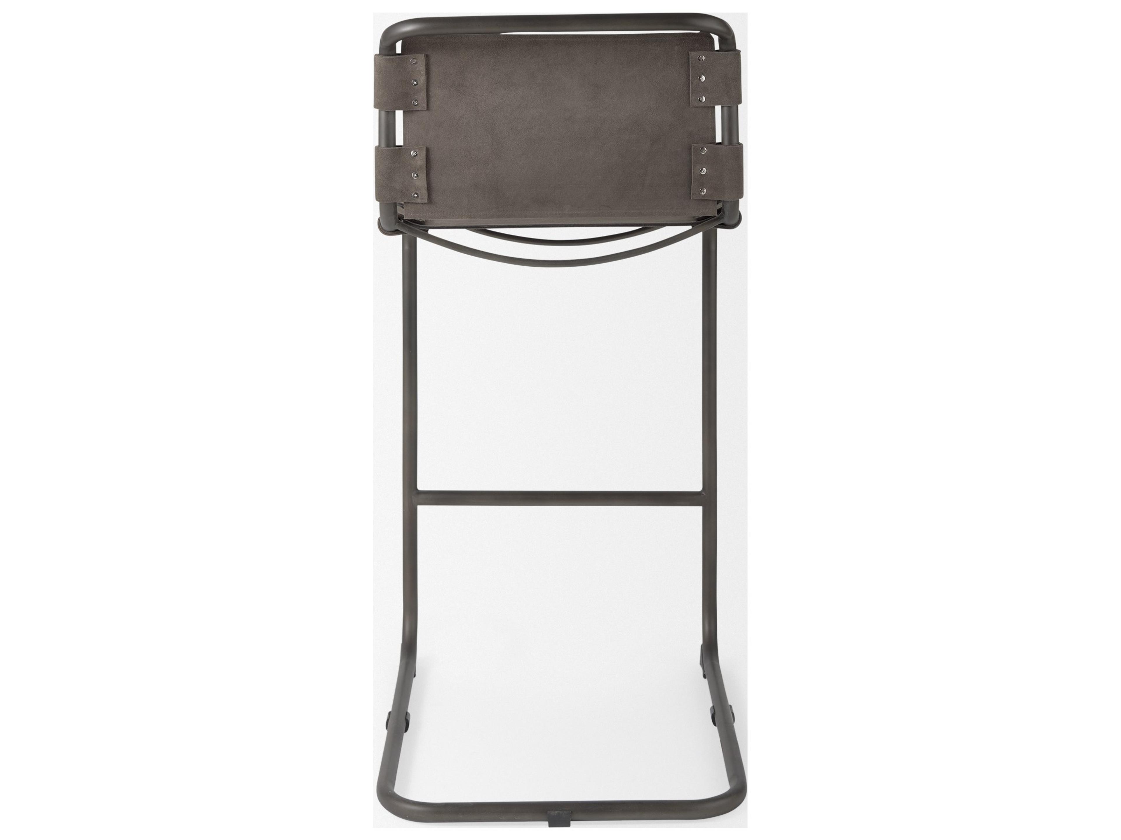 Mercana Berbick 43" Total Height Brown/Gray Suede w/ Iron Frame Bar Stool