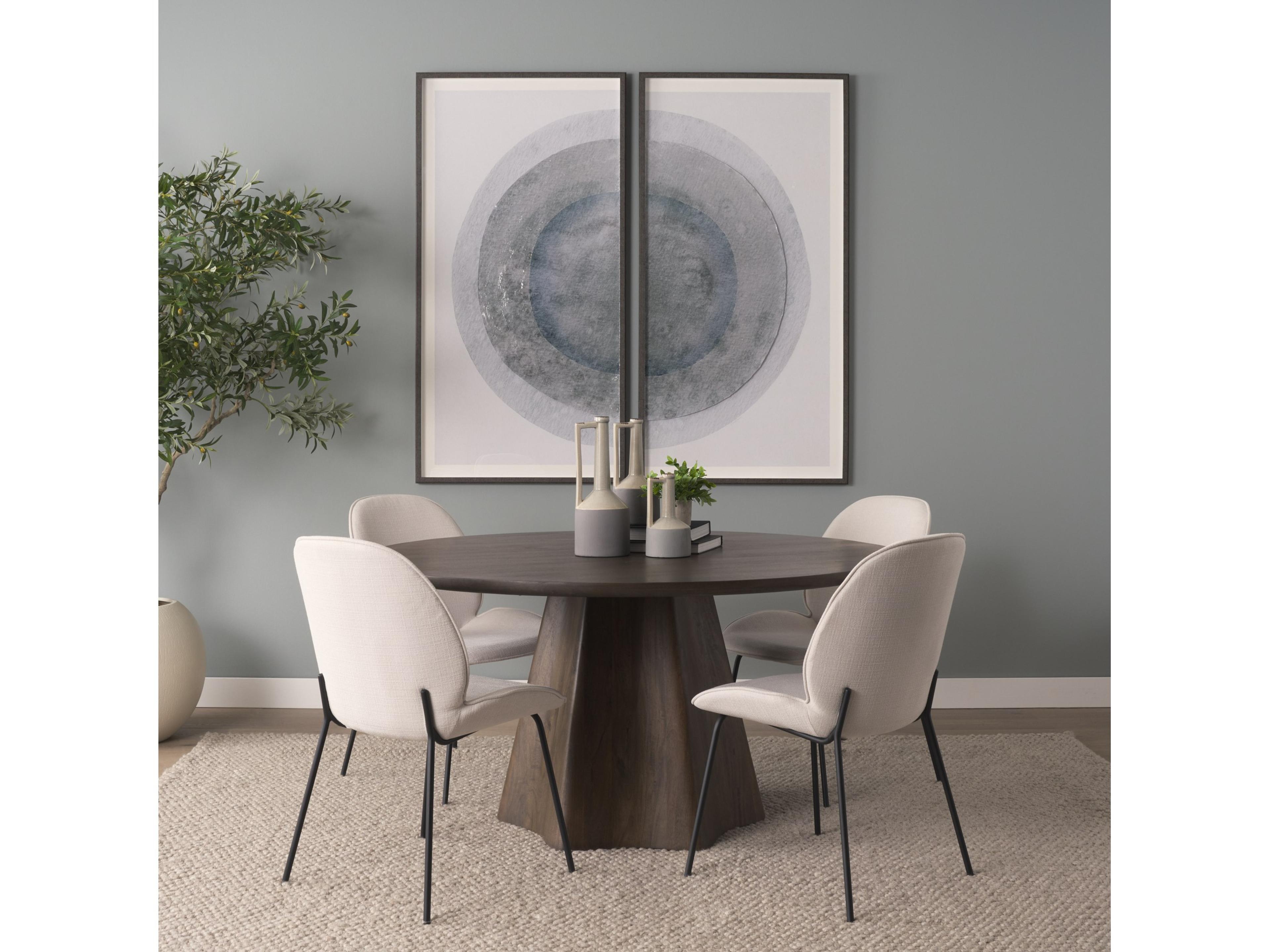 Mercana Inala White Fabric Seat Black Metal Frame Dining Chair