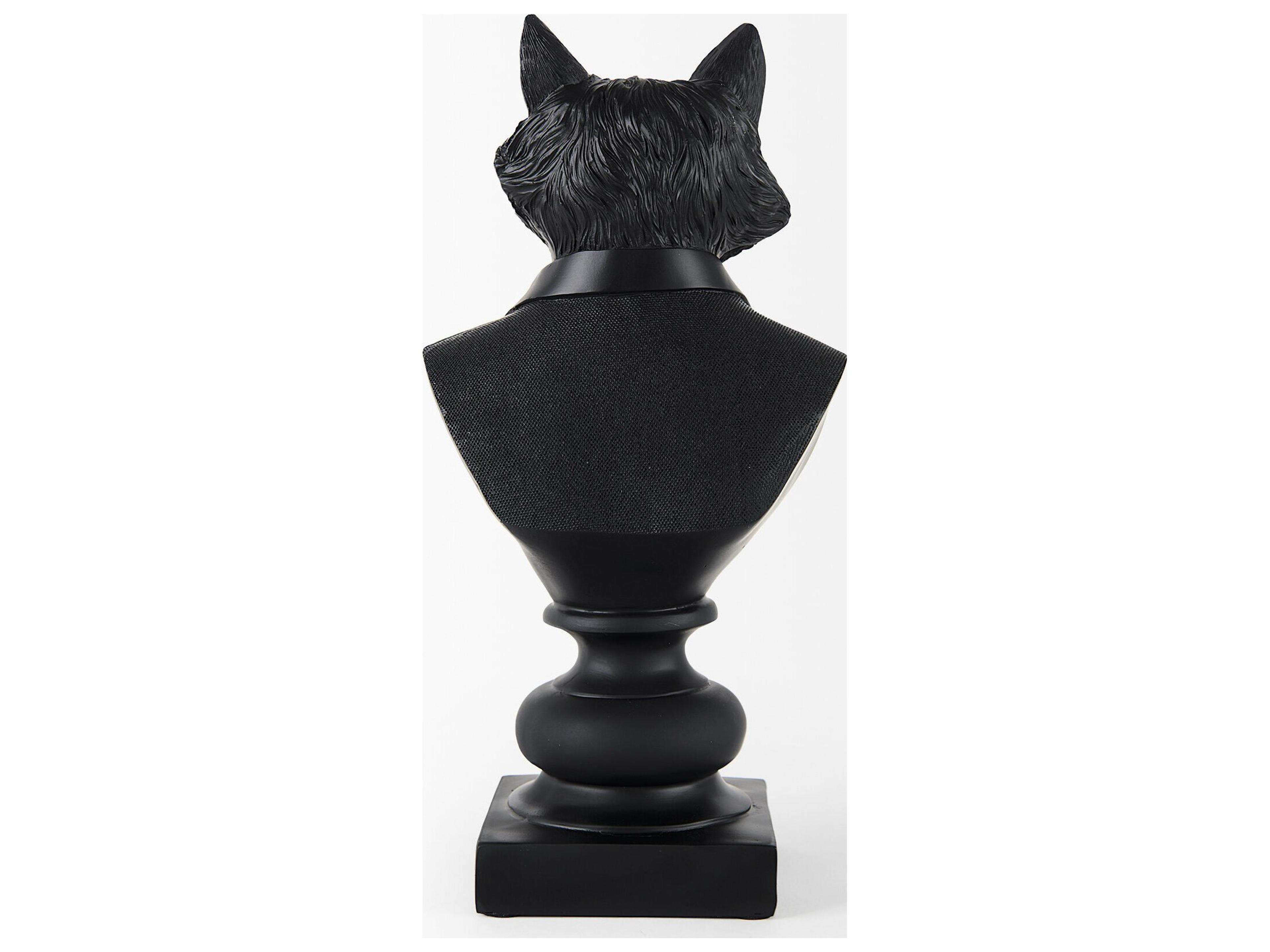 Mercana Murray 6.0L x 4.5W x 13.0H Black Painted Resin Fox in a Suit Bust