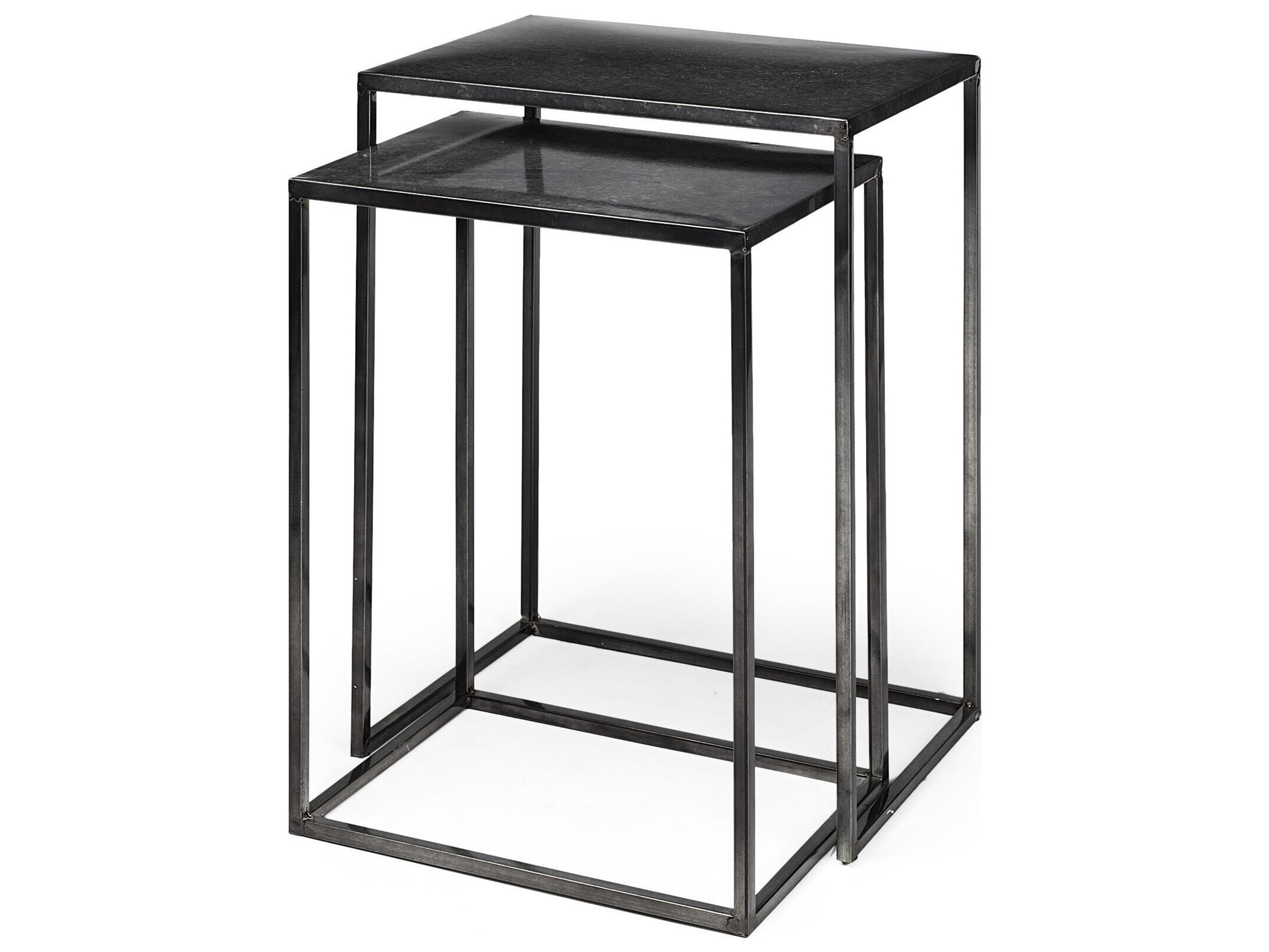 Kasey (Set of 2) 17.7L x 12.6W x 24.4H Galvanized Metal Nesting Accent Tables