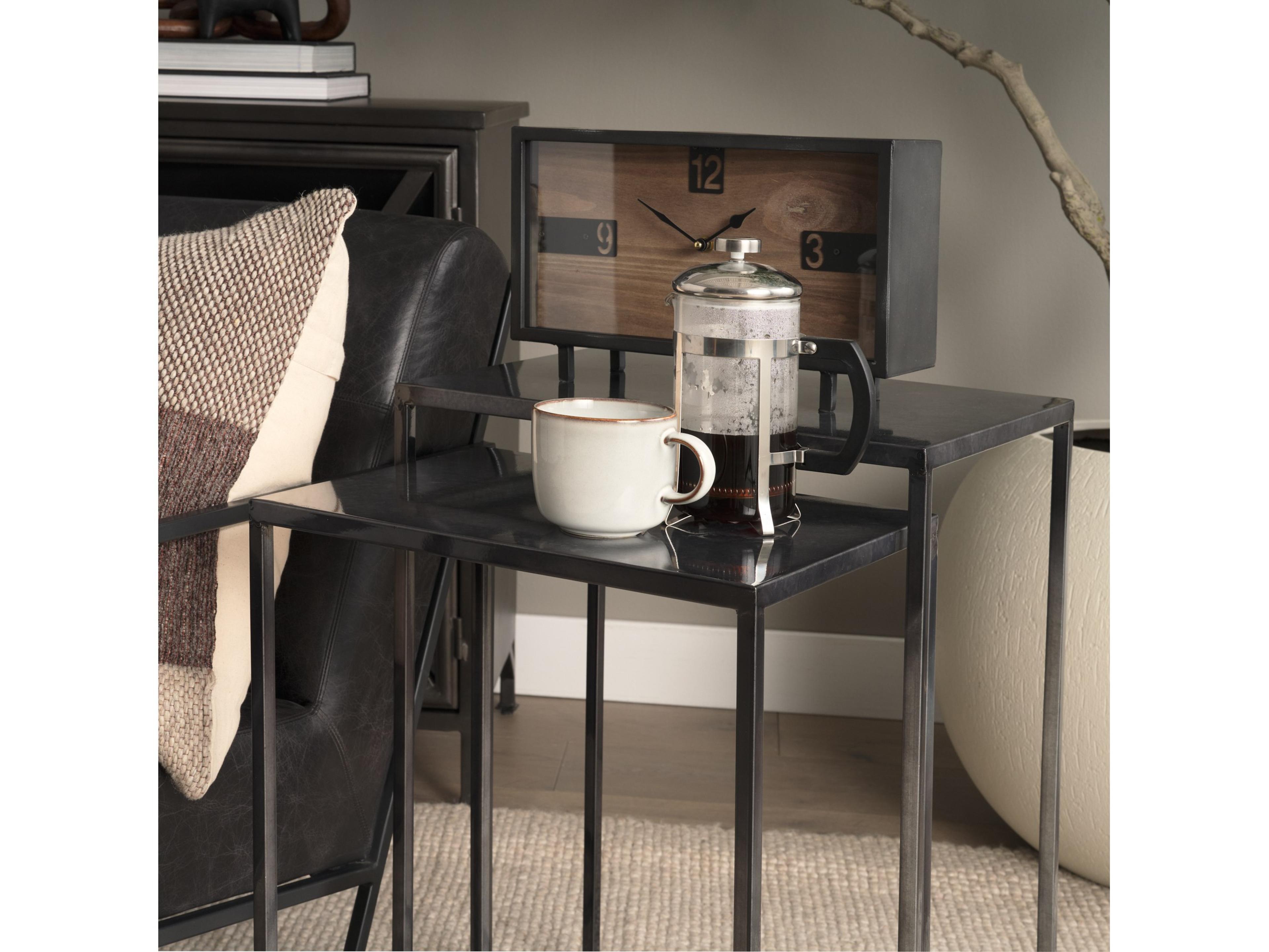 Mercana Kasey (Set of 2) 17.7L x 12.6W x 24.4H Galvanized Metal Nesting Accent Tables