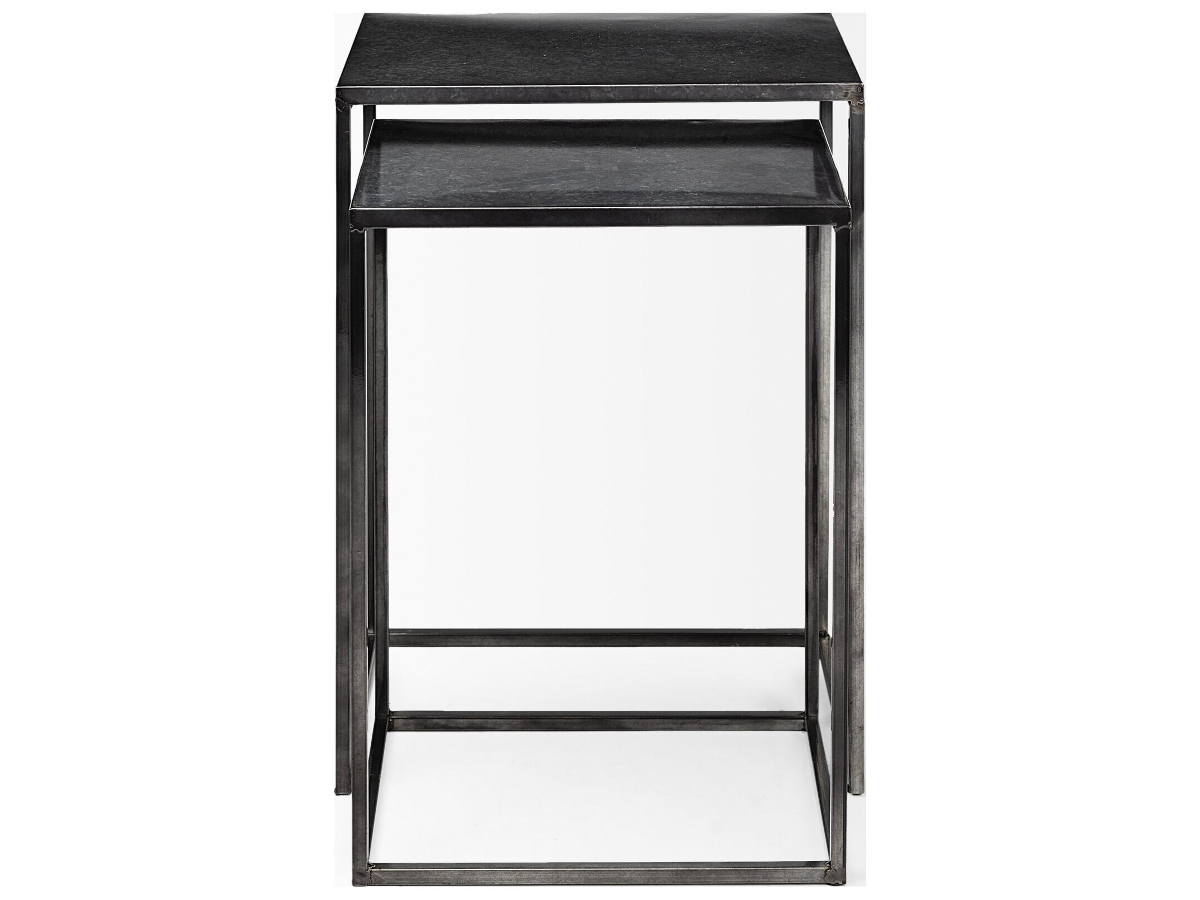 Mercana Kasey (Set of 2) 17.7L x 12.6W x 24.4H Galvanized Metal Nesting Accent Tables