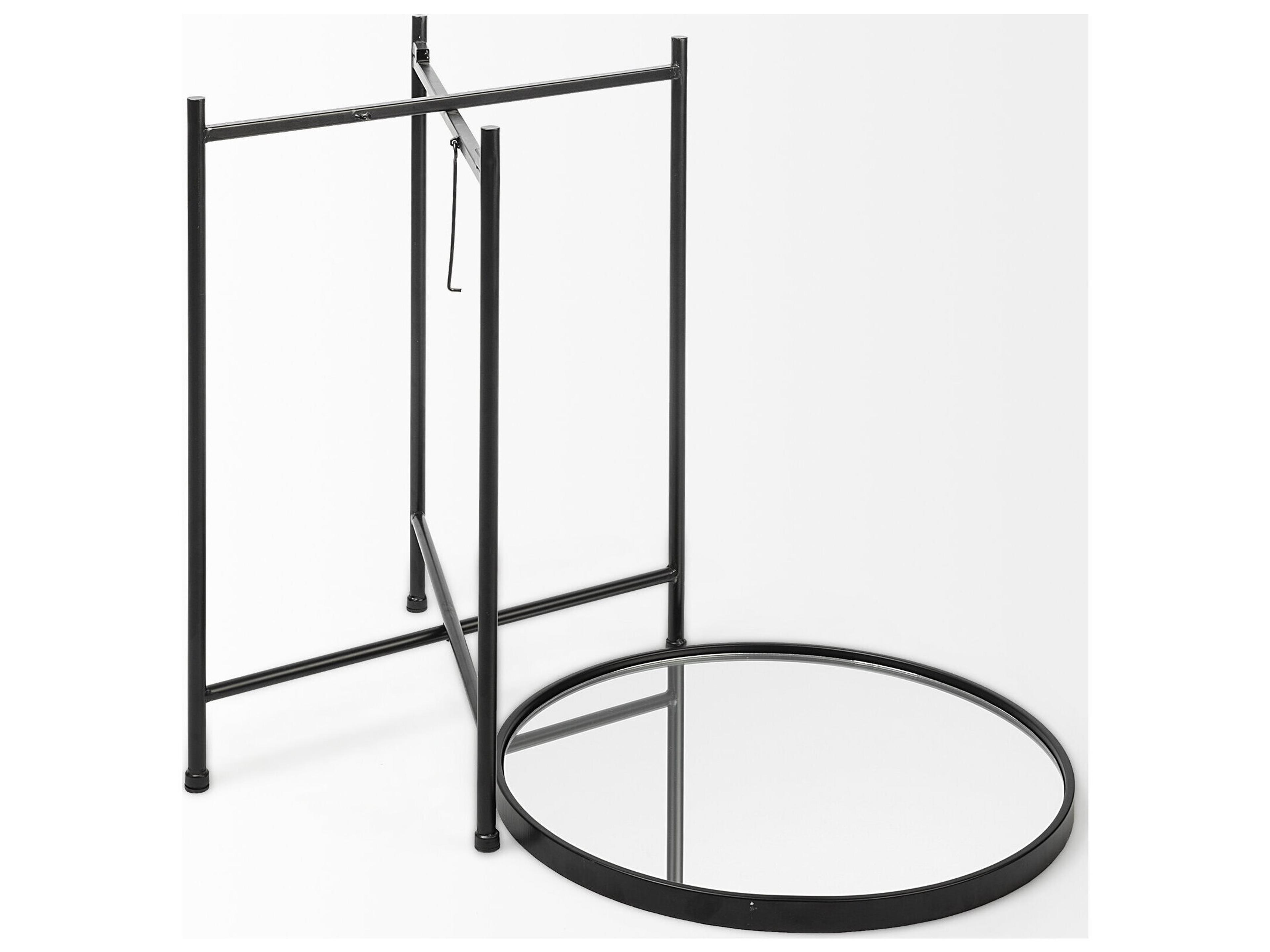 Mercana Samantha (Small) Black Mirror Top  Accent Table