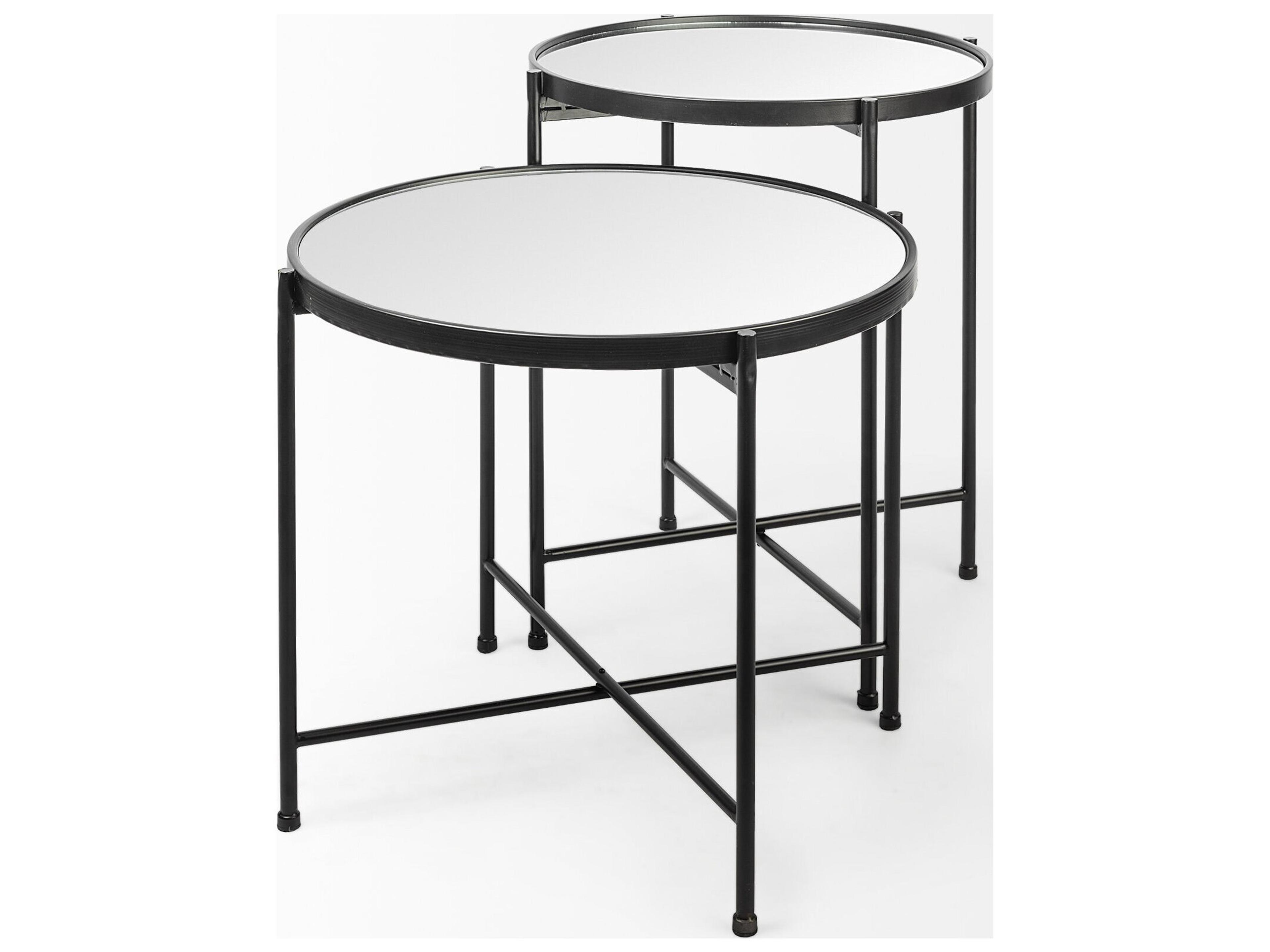 Mercana Samantha (Small) Black Mirror Top  Accent Table
