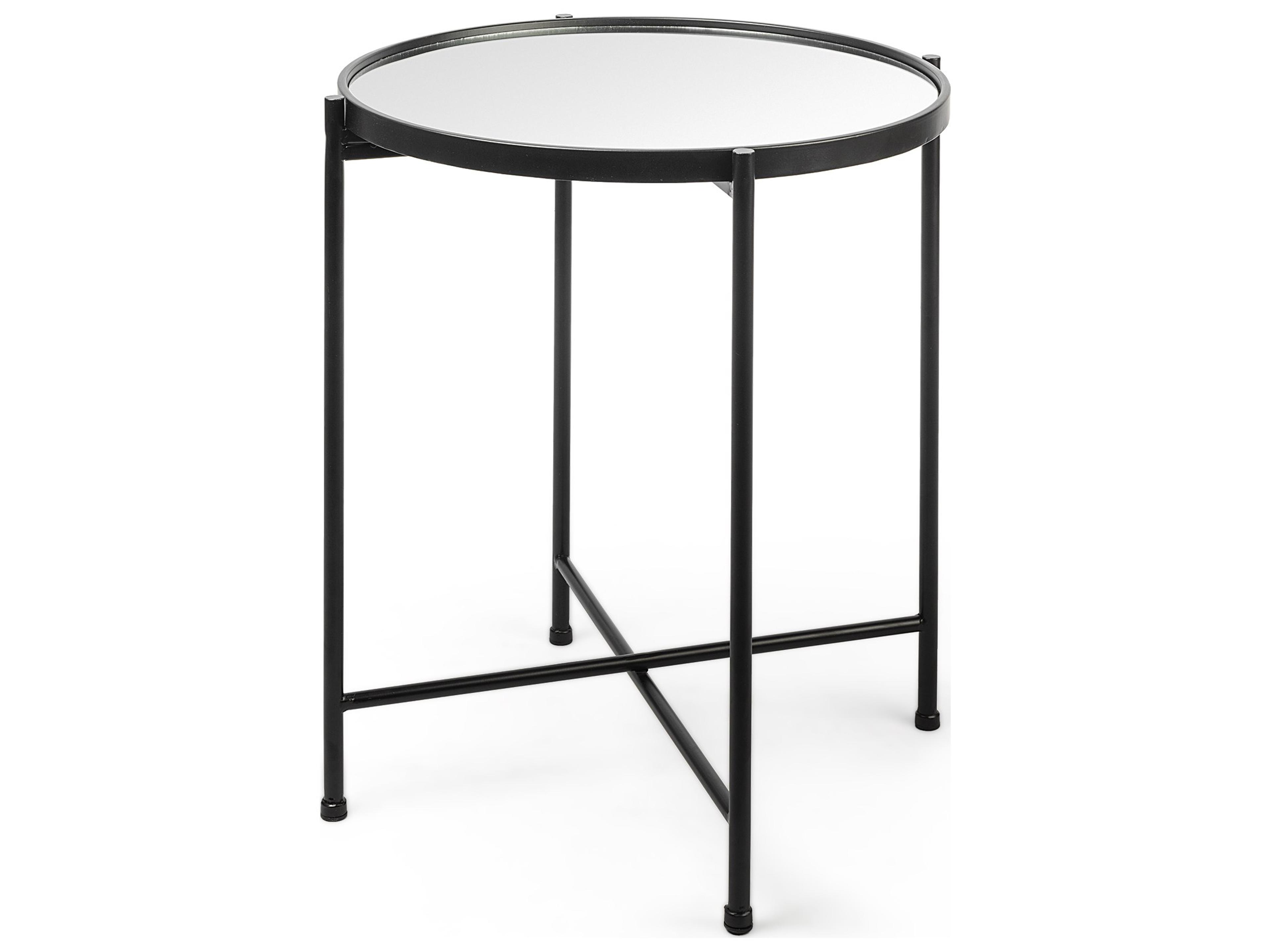 Samantha (Small) Black Mirror Top  Accent Table
