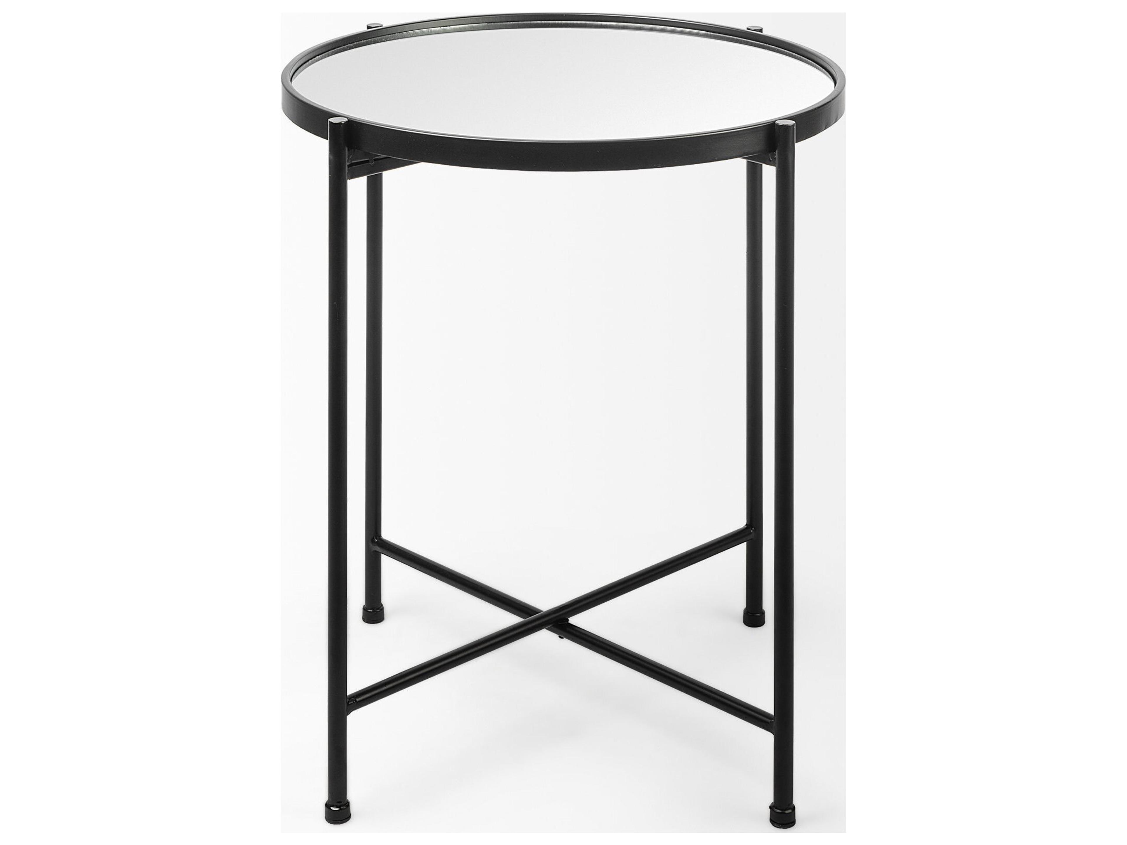 Mercana Samantha (Small) Black Mirror Top  Accent Table
