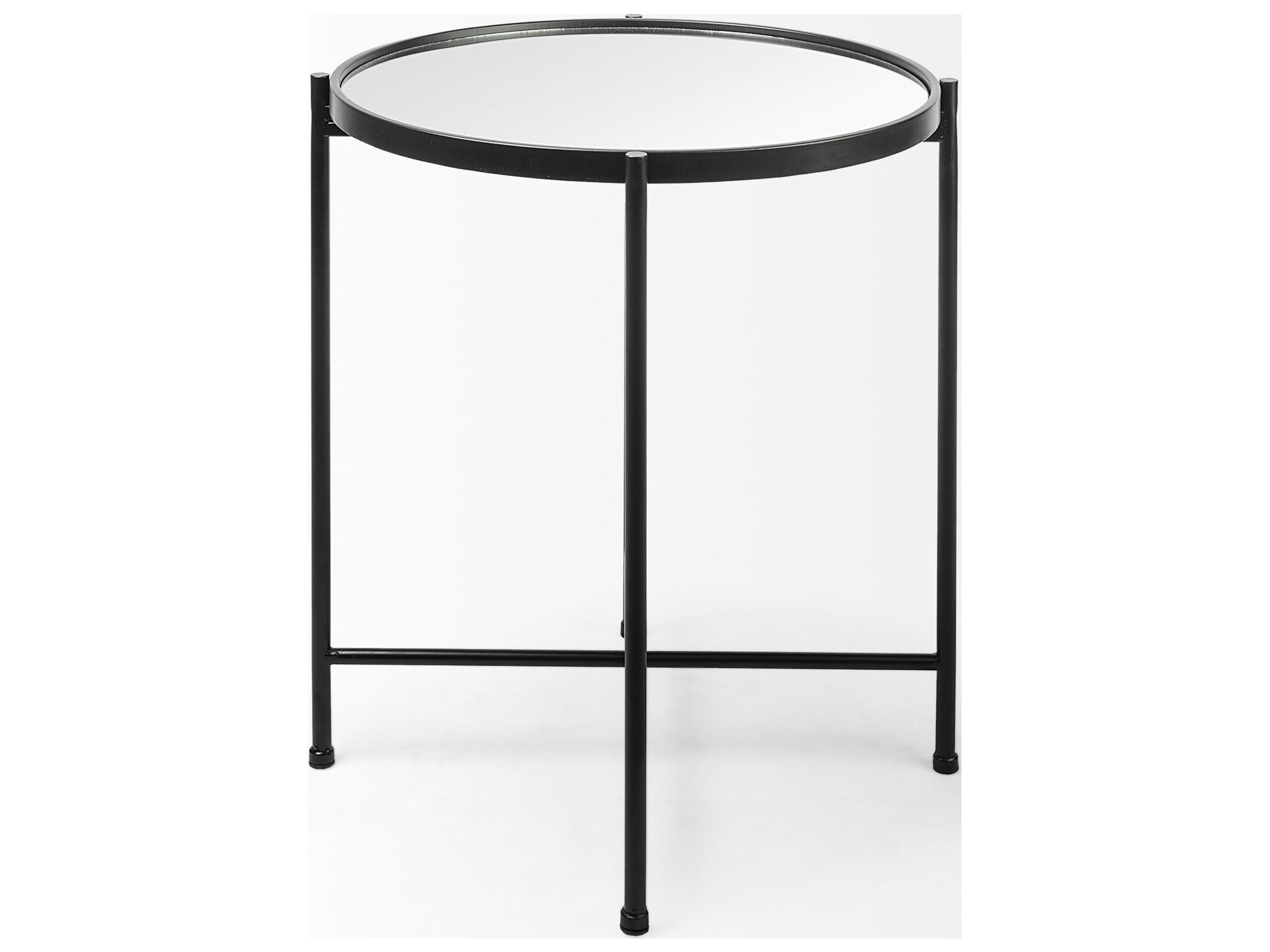 Mercana Samantha (Small) Black Mirror Top  Accent Table
