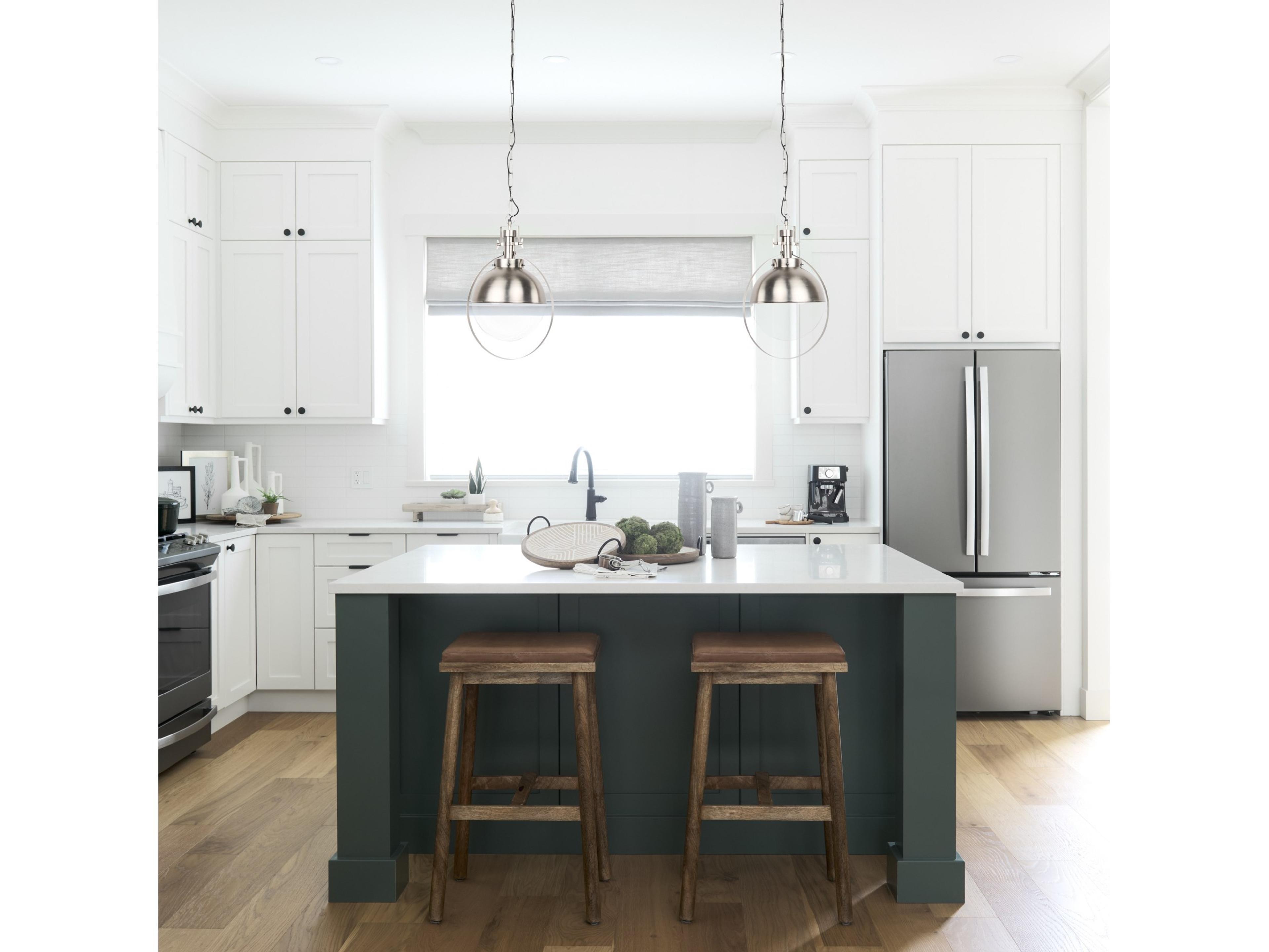 Mercana Leighton 15.0L x 15.0W x 20.0H Antique Nickel Pendant Light