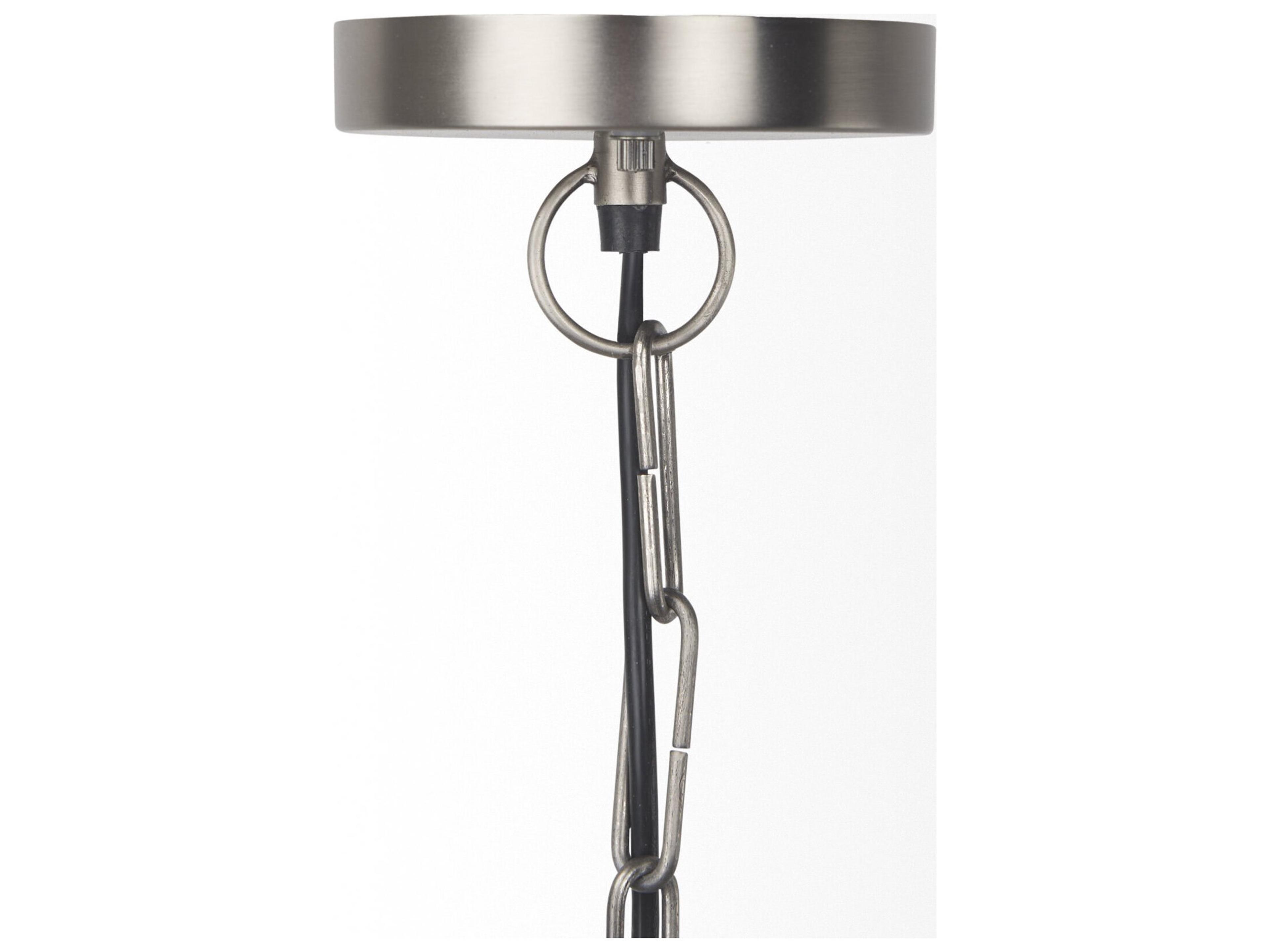 Mercana Leighton 15.0L x 15.0W x 20.0H Antique Nickel Pendant Light