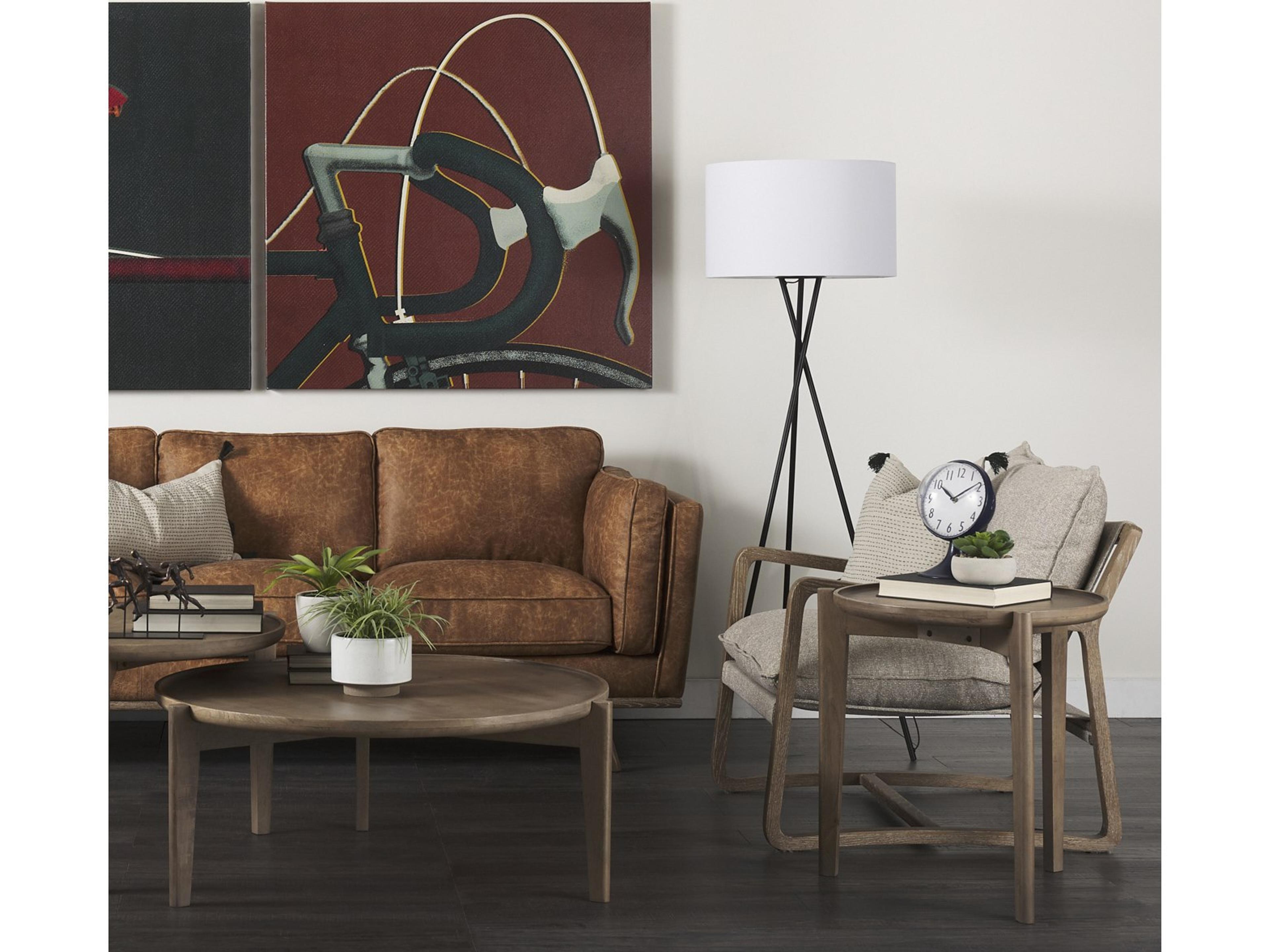 Mercana Brayden 28.3L x 34.1W x 35H Light Brown Wood W/ Beige Fabric Seat Accent Chair