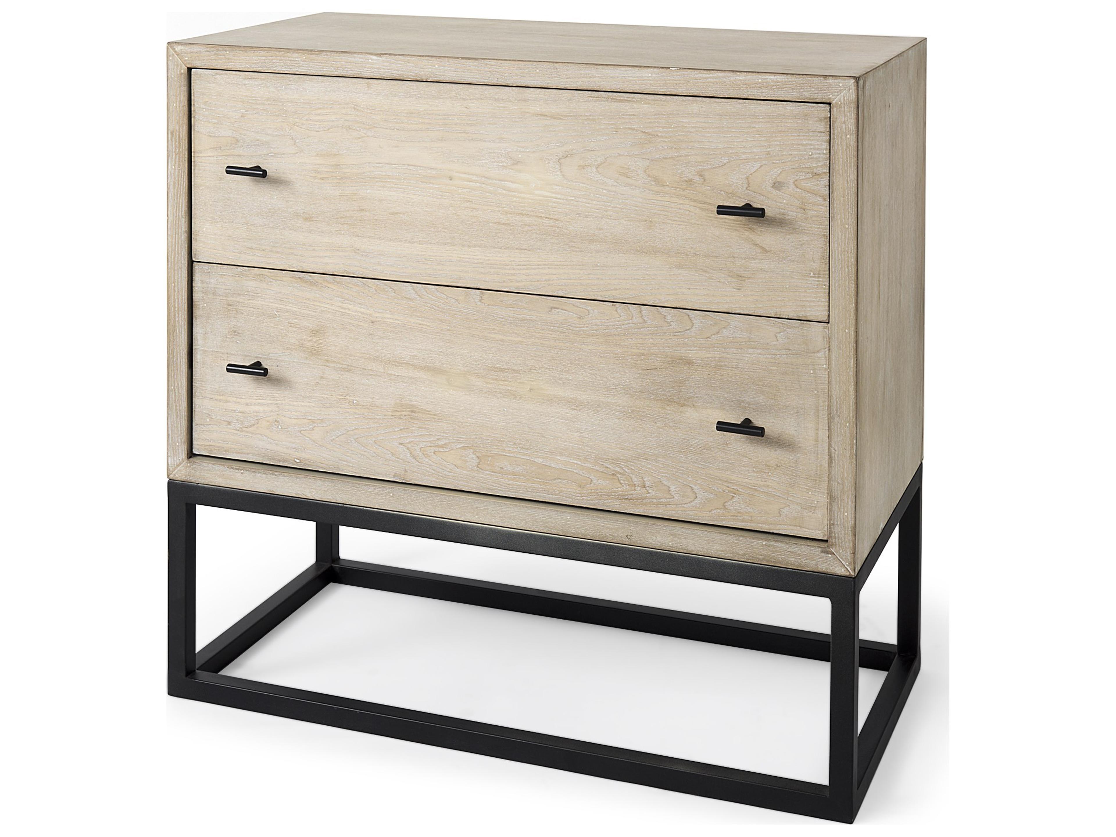 Ciara 32L x 16W Beige Fir Veneer 2 Drawer Accent Cabinet