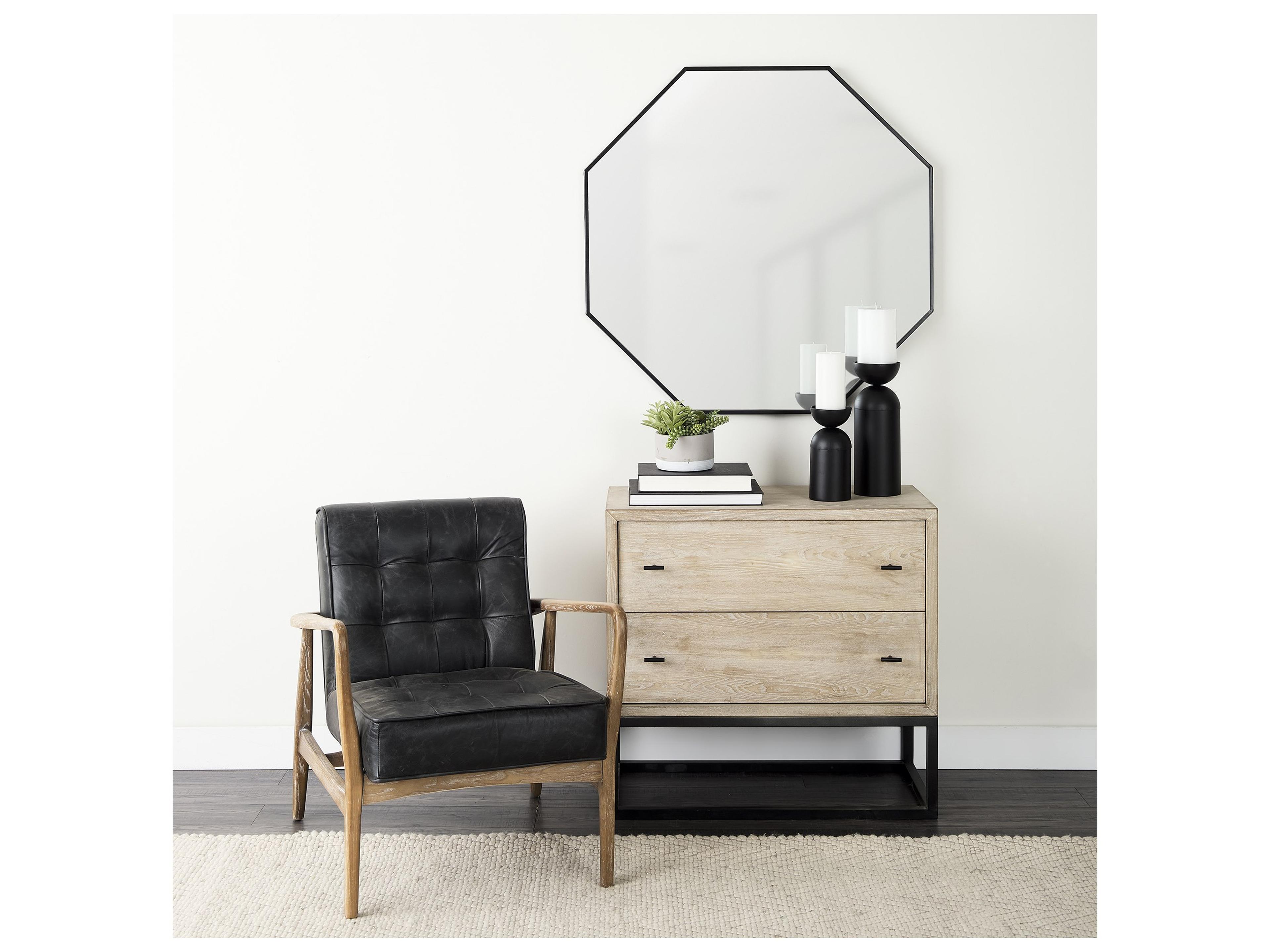 Mercana Ciara 32L x 16W Beige Fir Veneer 2 Drawer Accent Cabinet