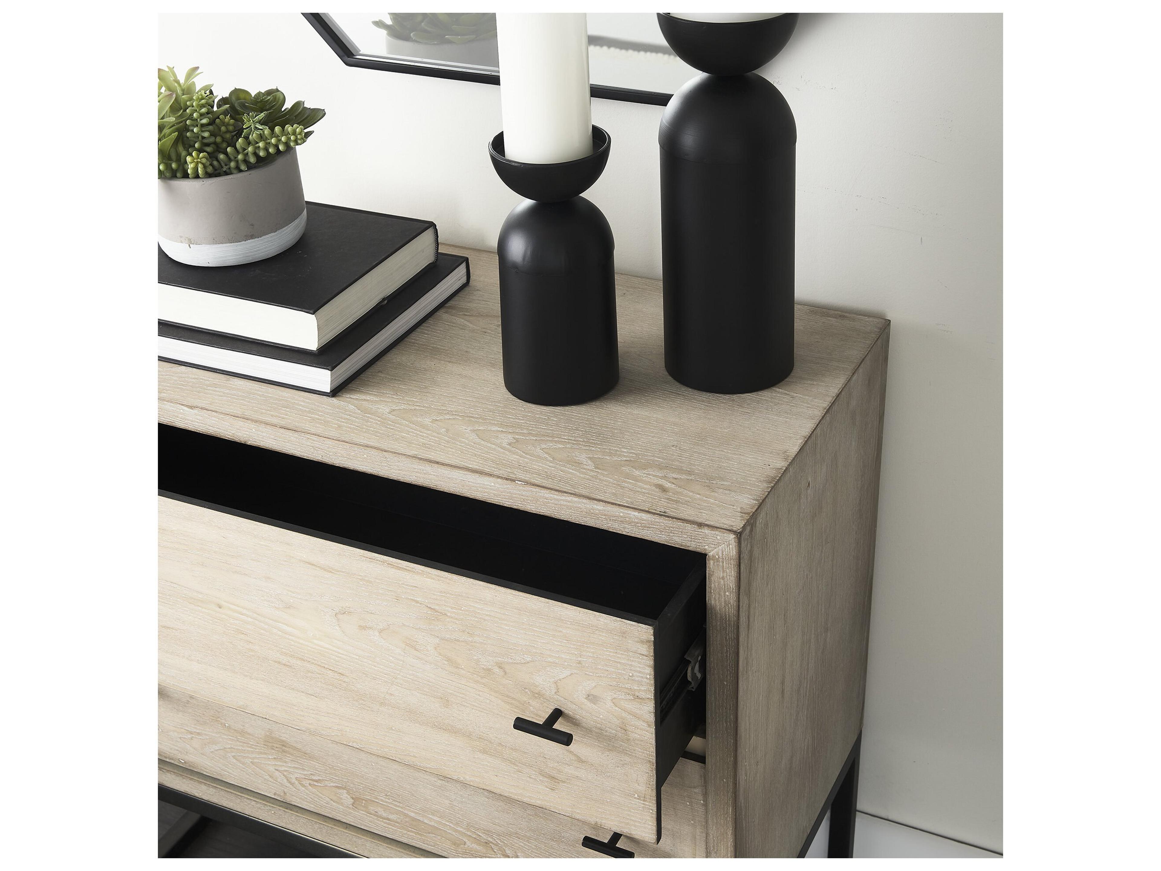 Mercana Ciara 32L x 16W Beige Fir Veneer 2 Drawer Accent Cabinet