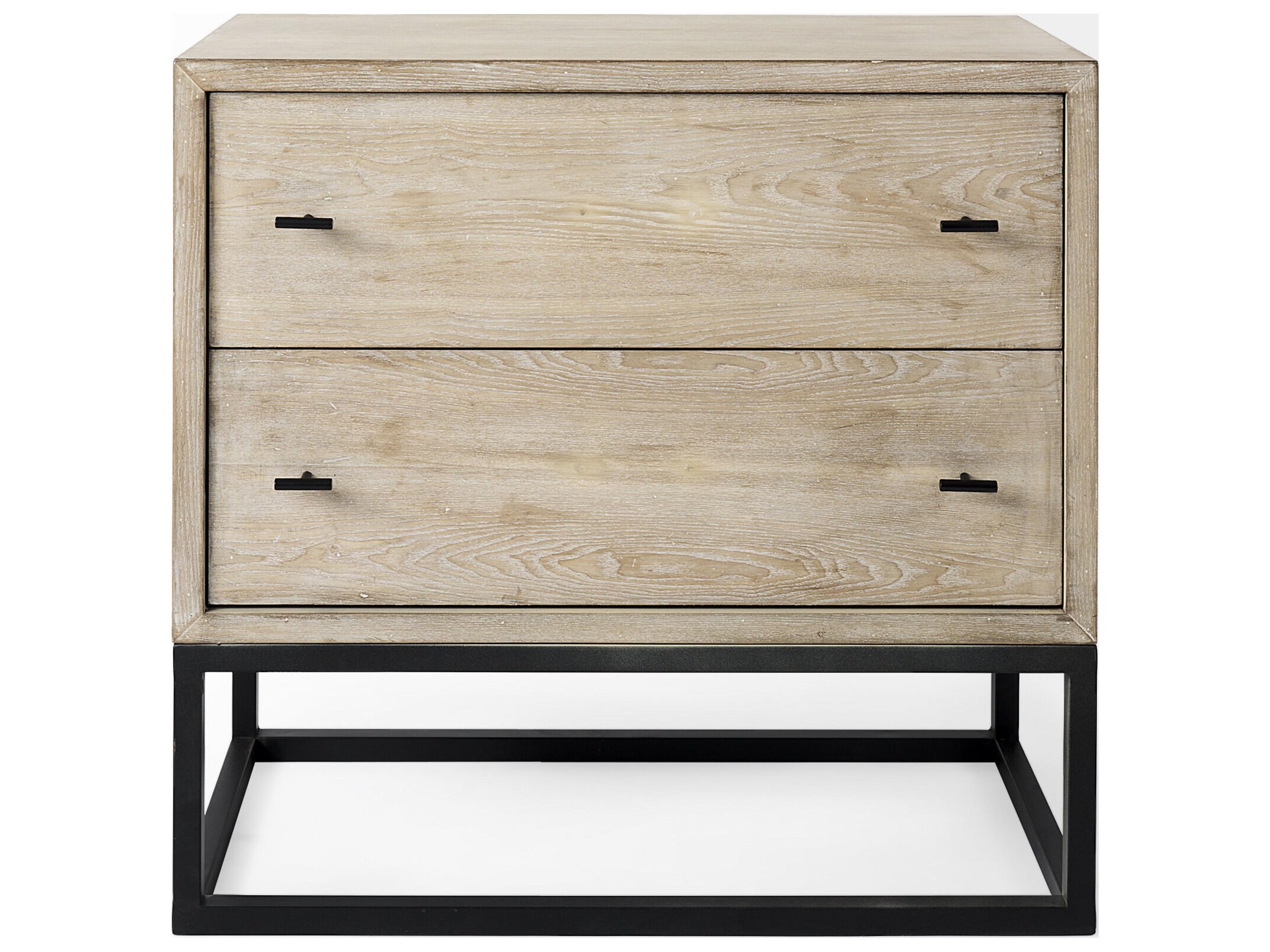 Mercana Ciara 32L x 16W Beige Fir Veneer 2 Drawer Accent Cabinet