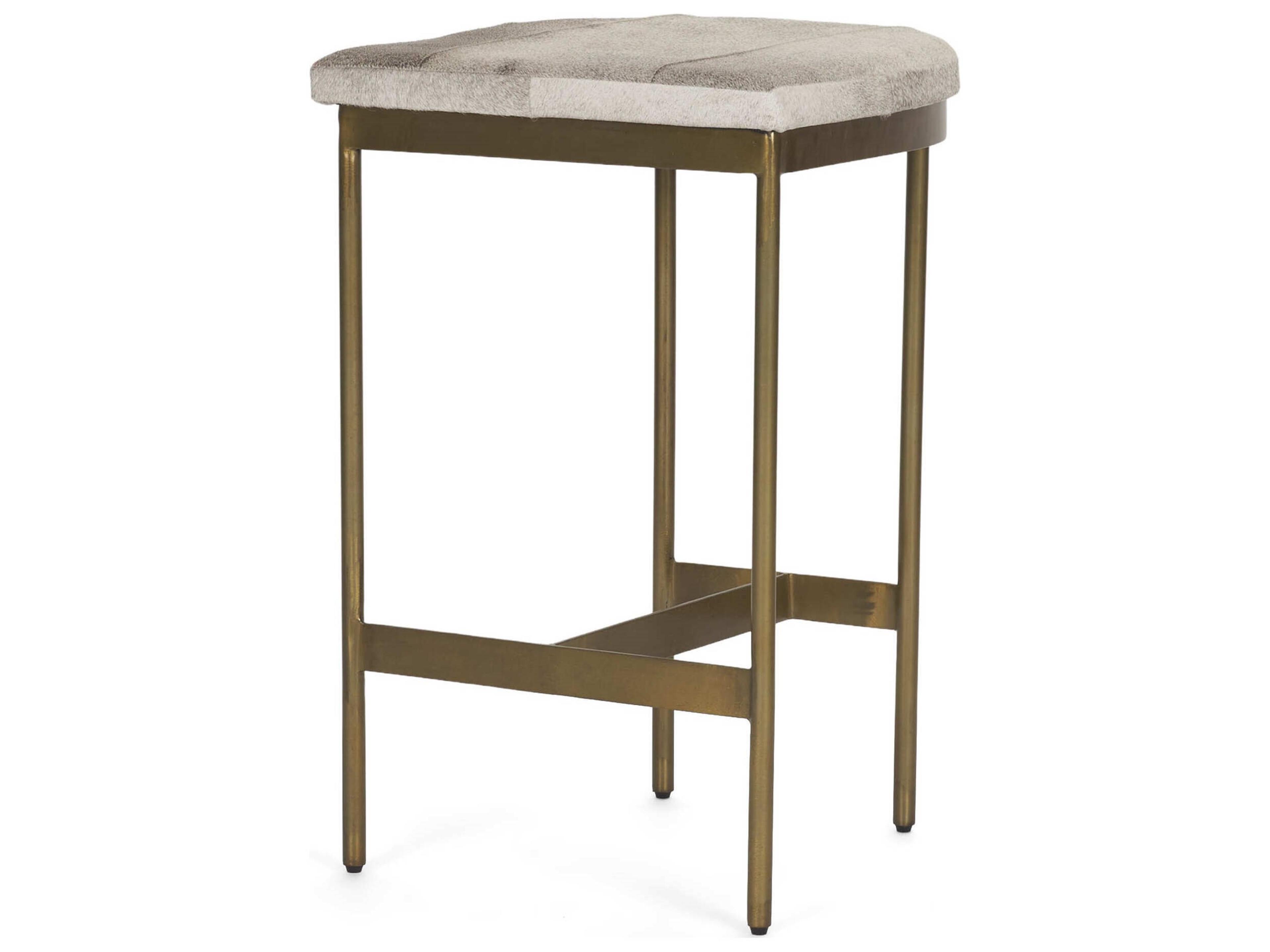Millie 16.75 X 17.75 X 26.25 Hair-on-hide Seat W/ Gold Metal Frame Counter Stool