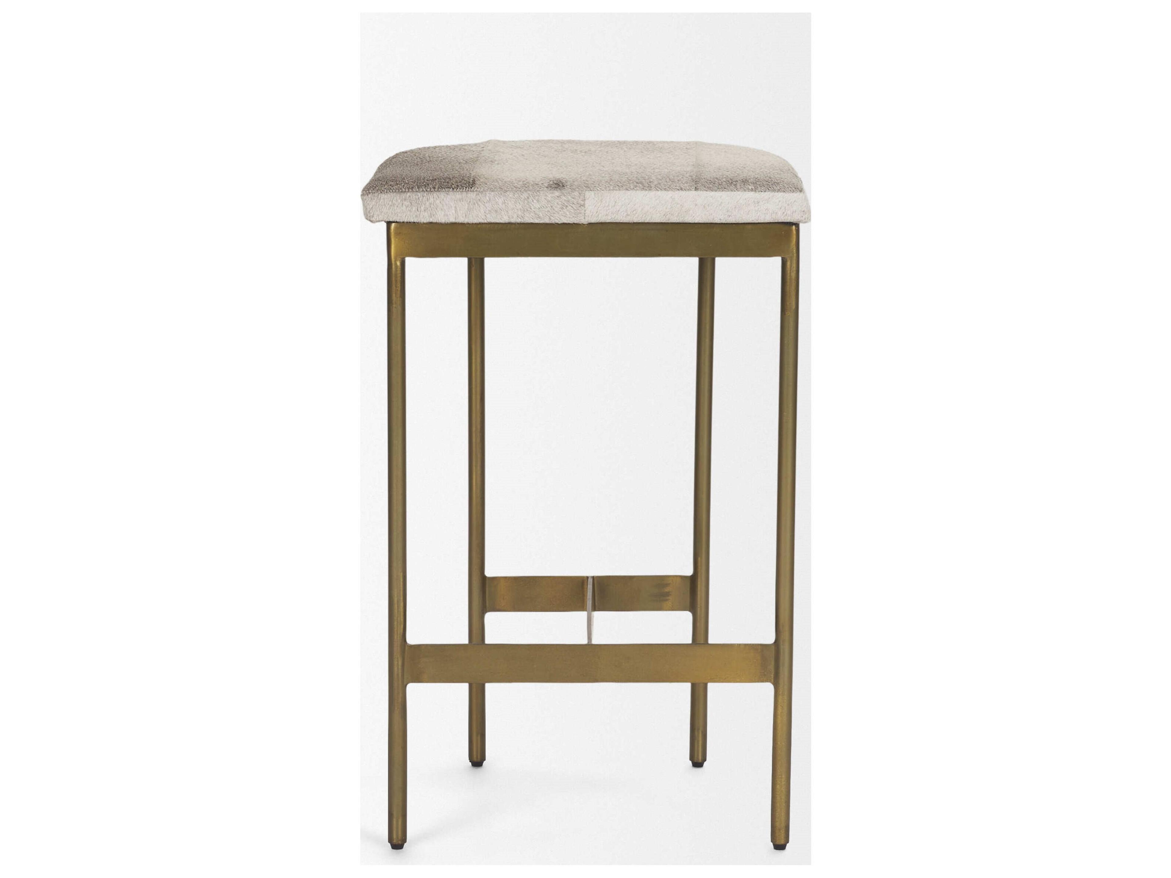 Mercana Millie 16.75 X 17.75 X 26.25 Hair-on-hide Seat W/ Gold Metal Frame Counter Stool