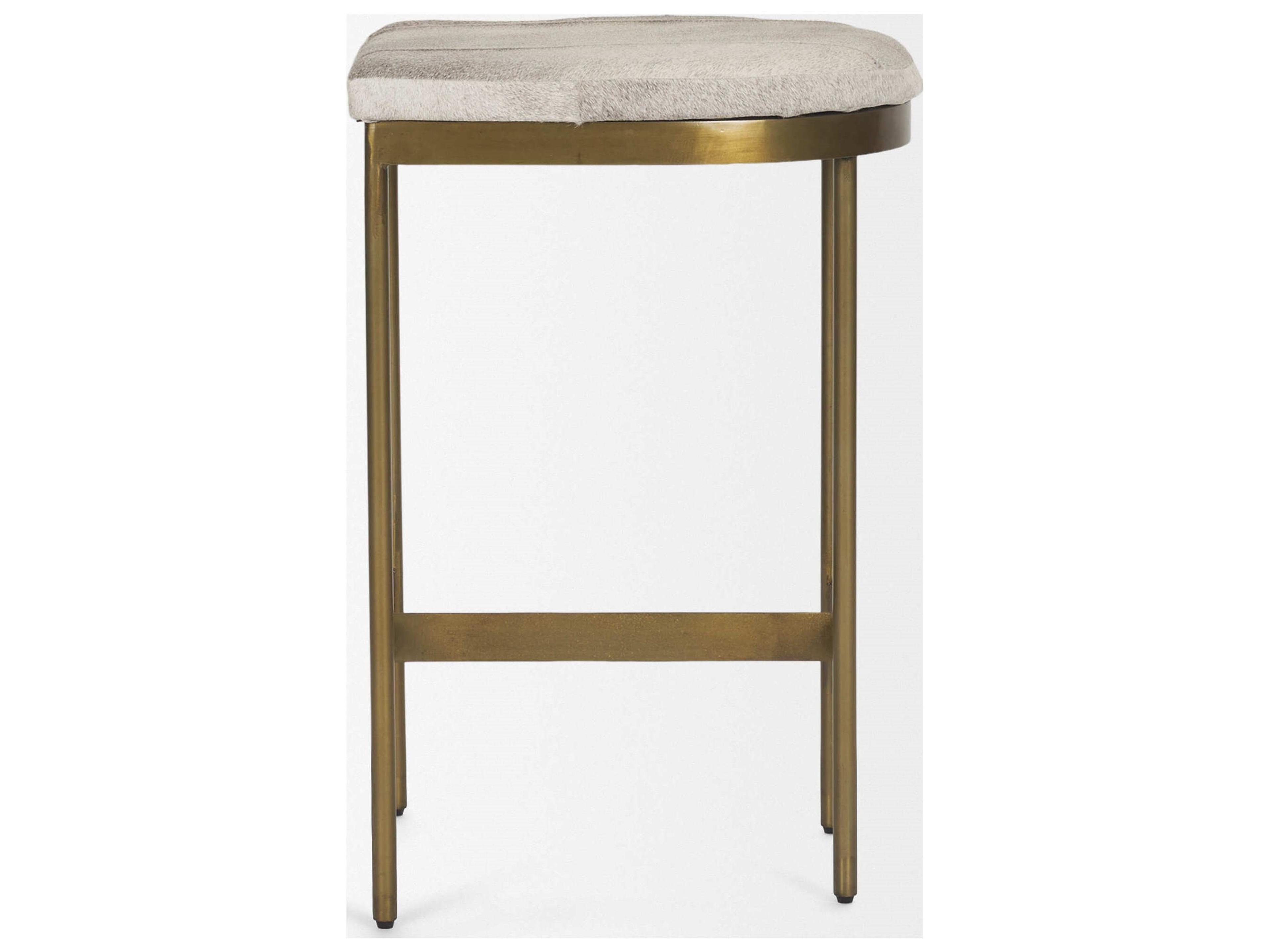 Mercana Millie 16.75 X 17.75 X 26.25 Hair-on-hide Seat W/ Gold Metal Frame Counter Stool
