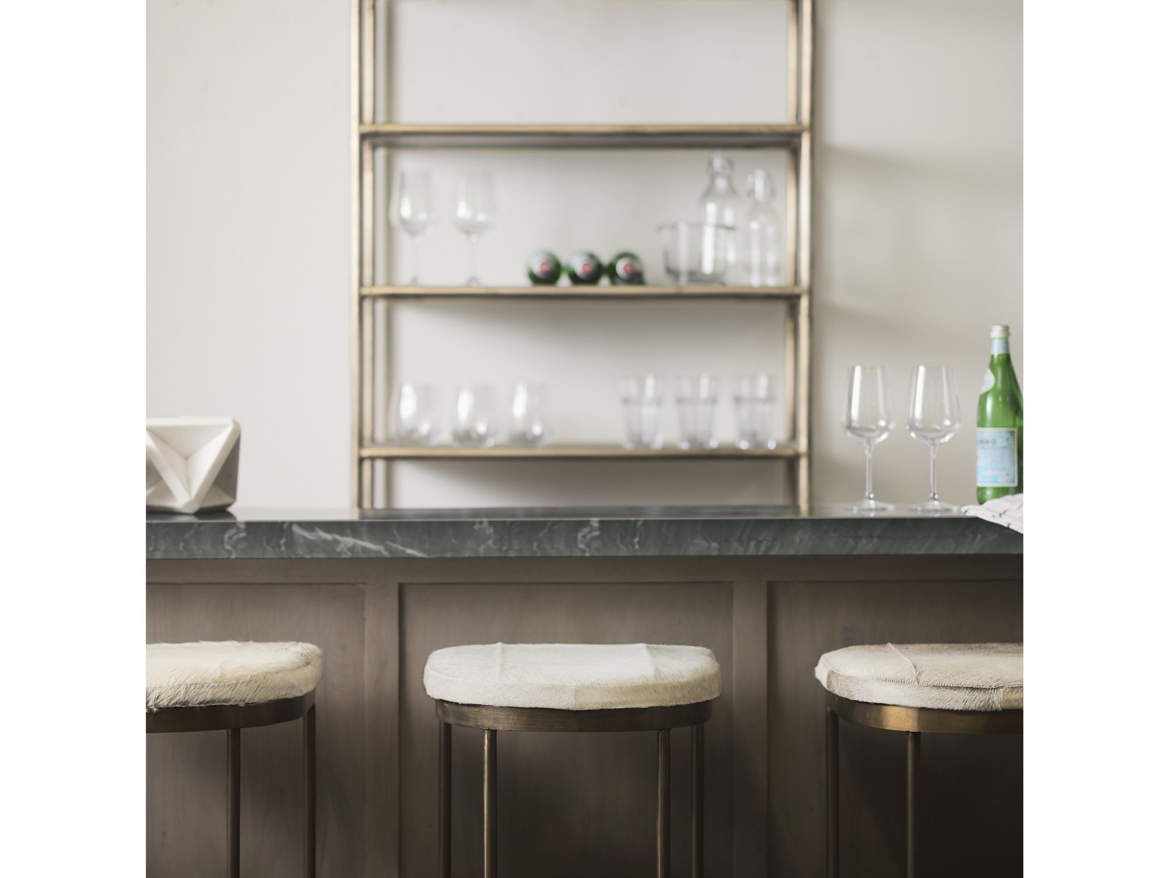 Mercana Millie 16.75 X 17.75 X 30 Hair-on-hide Seat W/ Gold Frame Bar Stool