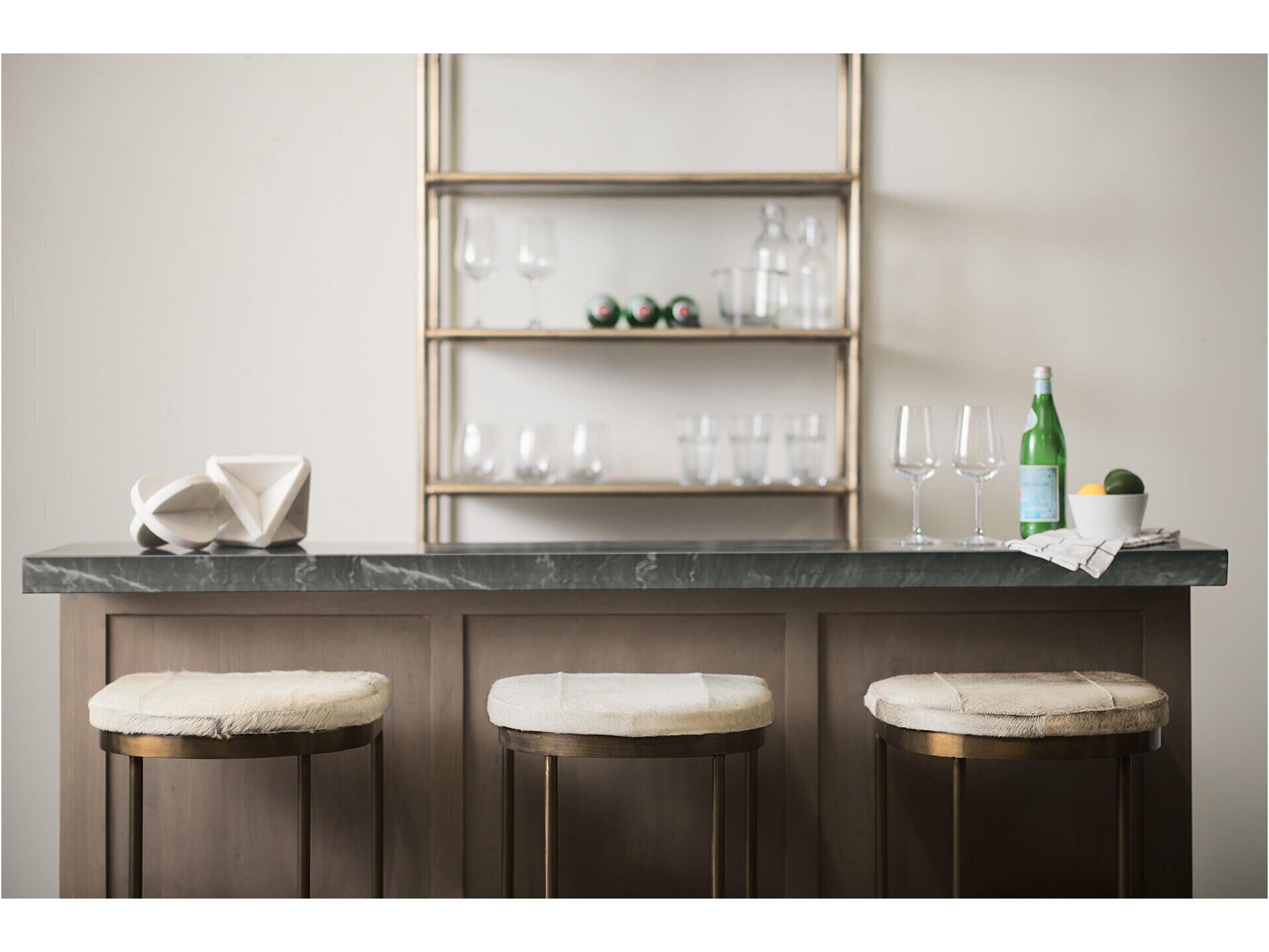 Mercana Millie 16.75 X 17.75 X 30 Hair-on-hide Seat W/ Gold Frame Bar Stool