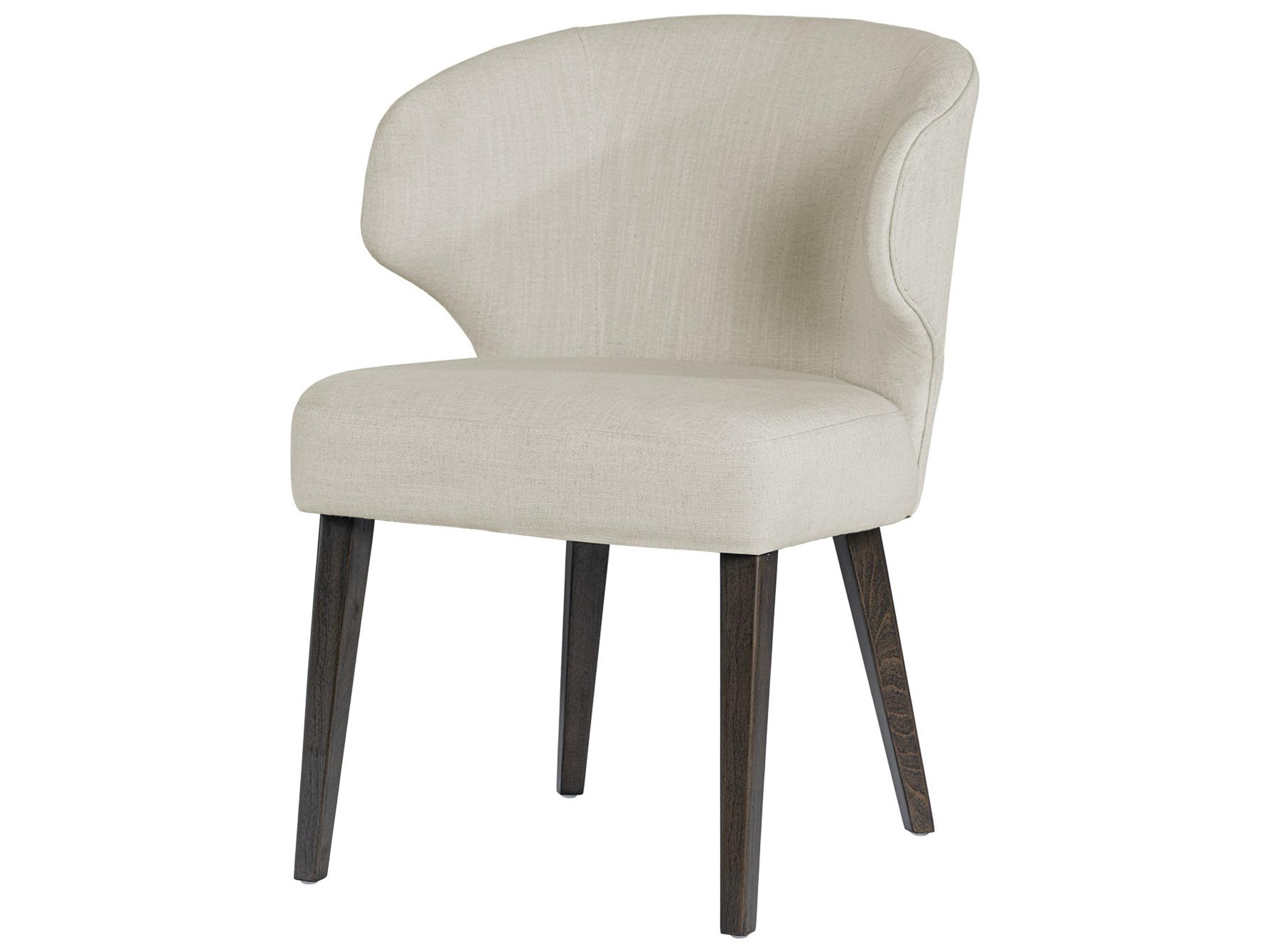 Niles 22.5L x 24.5W x 32H Cream Fabric Seat W/ Dark Brown Wooden Legs Wingback Dining Chair