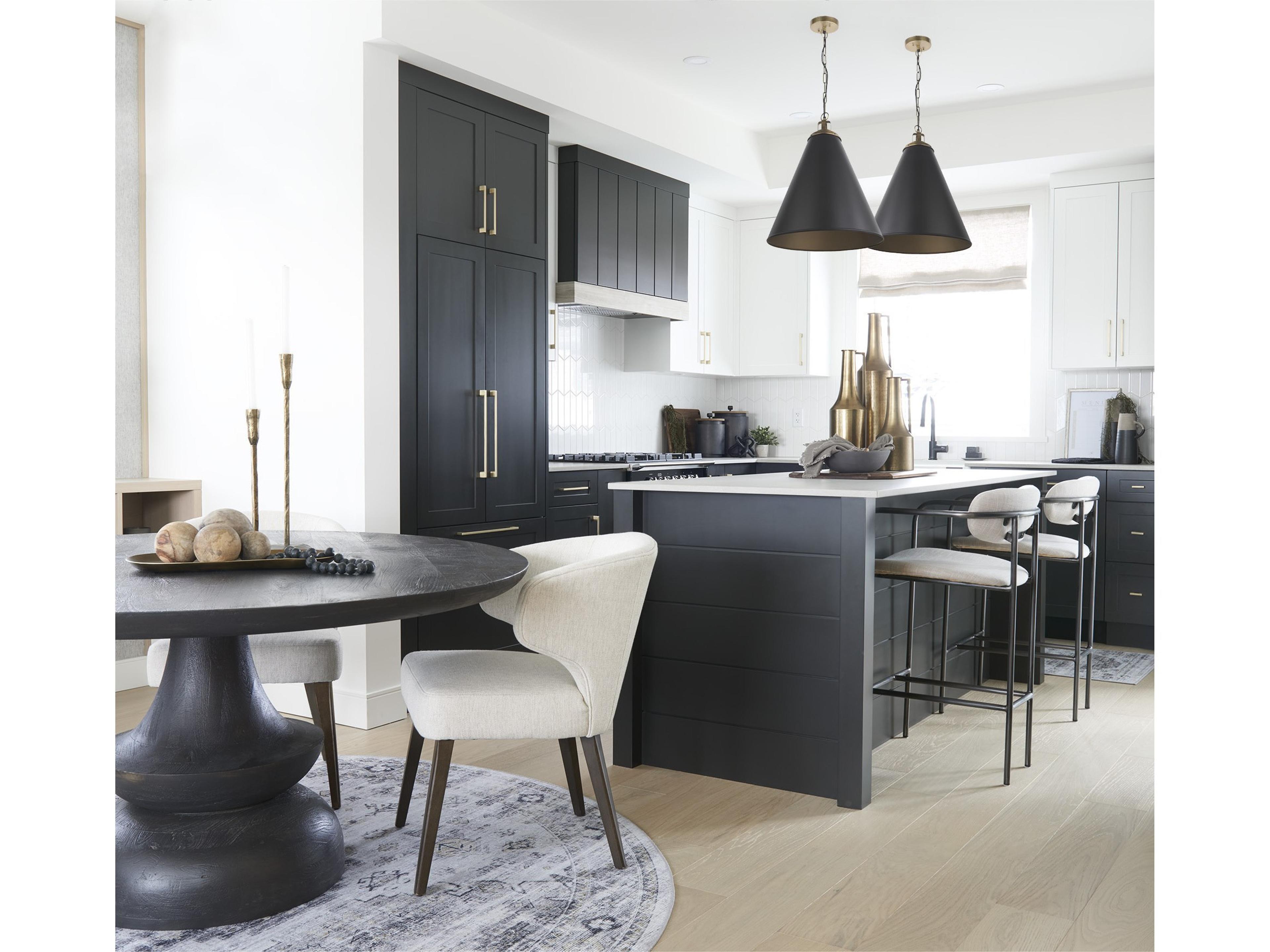 Mercana Niles 22.5L x 24.5W x 32H Cream Fabric Seat W/ Dark Brown Wooden Legs Wingback Dining Chair