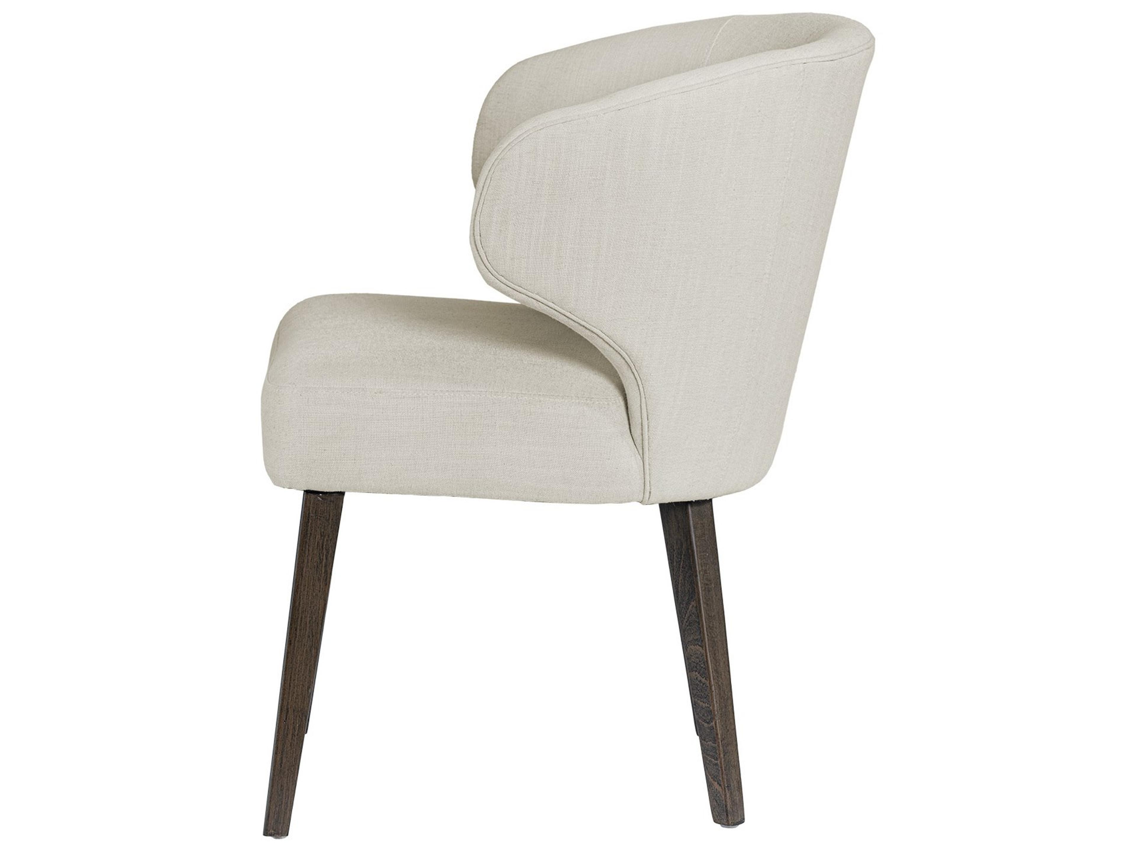 Mercana Niles 22.5L x 24.5W x 32H Cream Fabric Seat W/ Dark Brown Wooden Legs Wingback Dining Chair