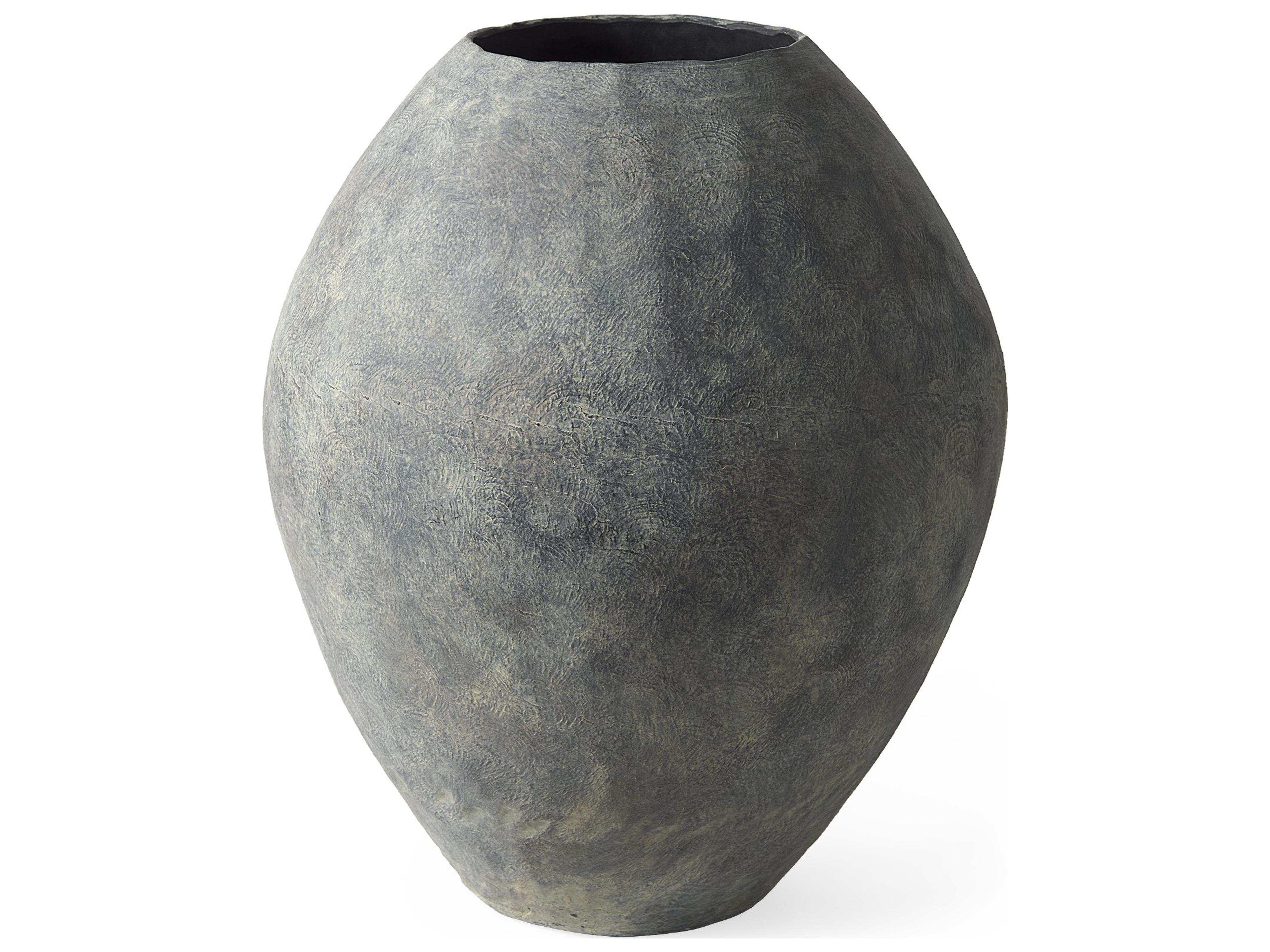 Gobi 23L x 28H Large Gray Ceramic Oval Vase