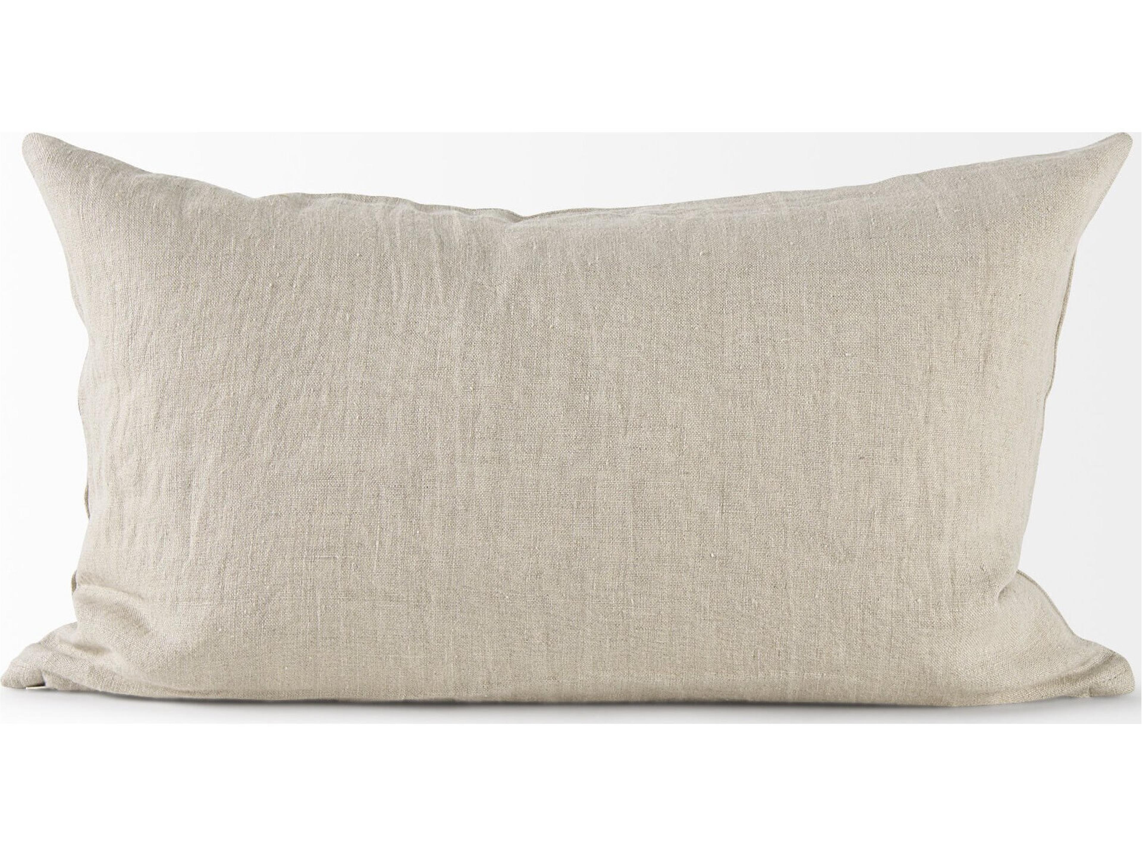 Mercana Enya 13L x 21W Beige and Cream Fabric Patterned Decorative Pillow Cover