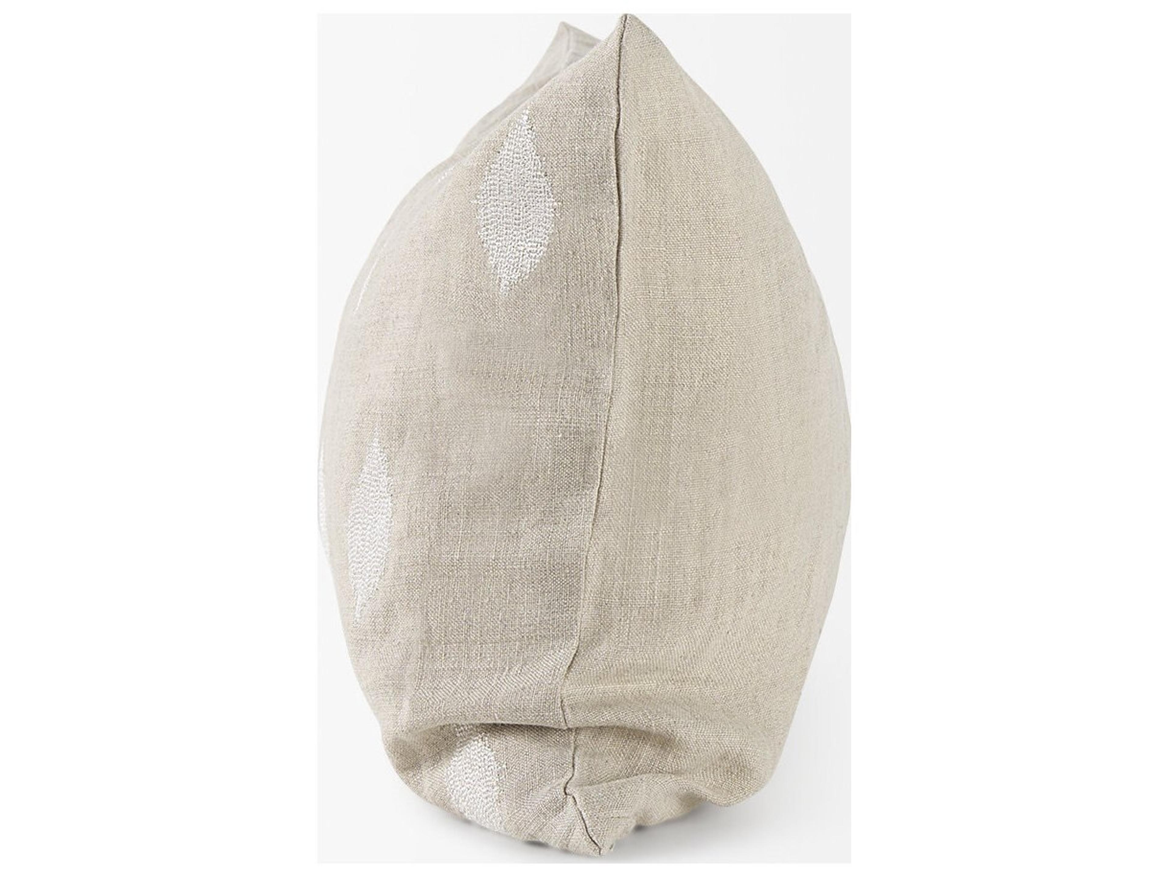 Mercana Enya 13L x 21W Beige and Cream Fabric Patterned Decorative Pillow Cover