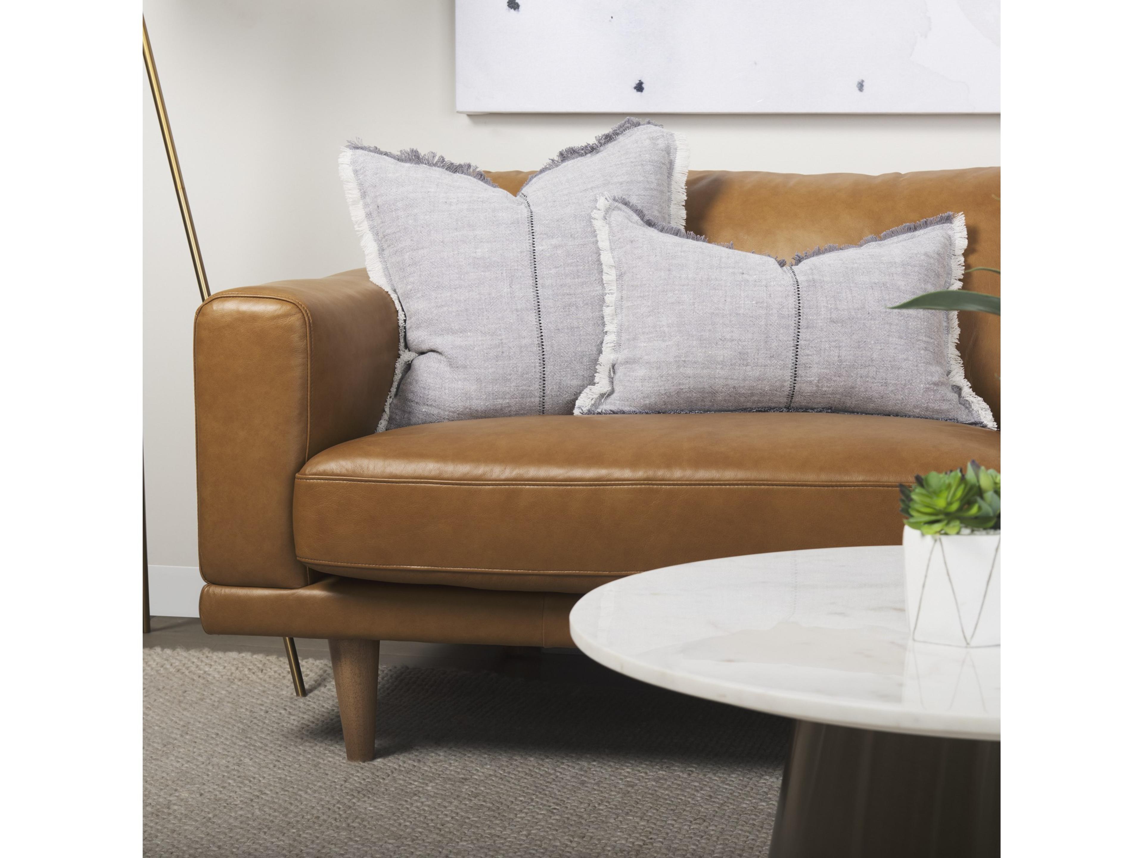 Mercana Thais 13L x 21W Gray Fabric Fringed Decorative Pillow Cover