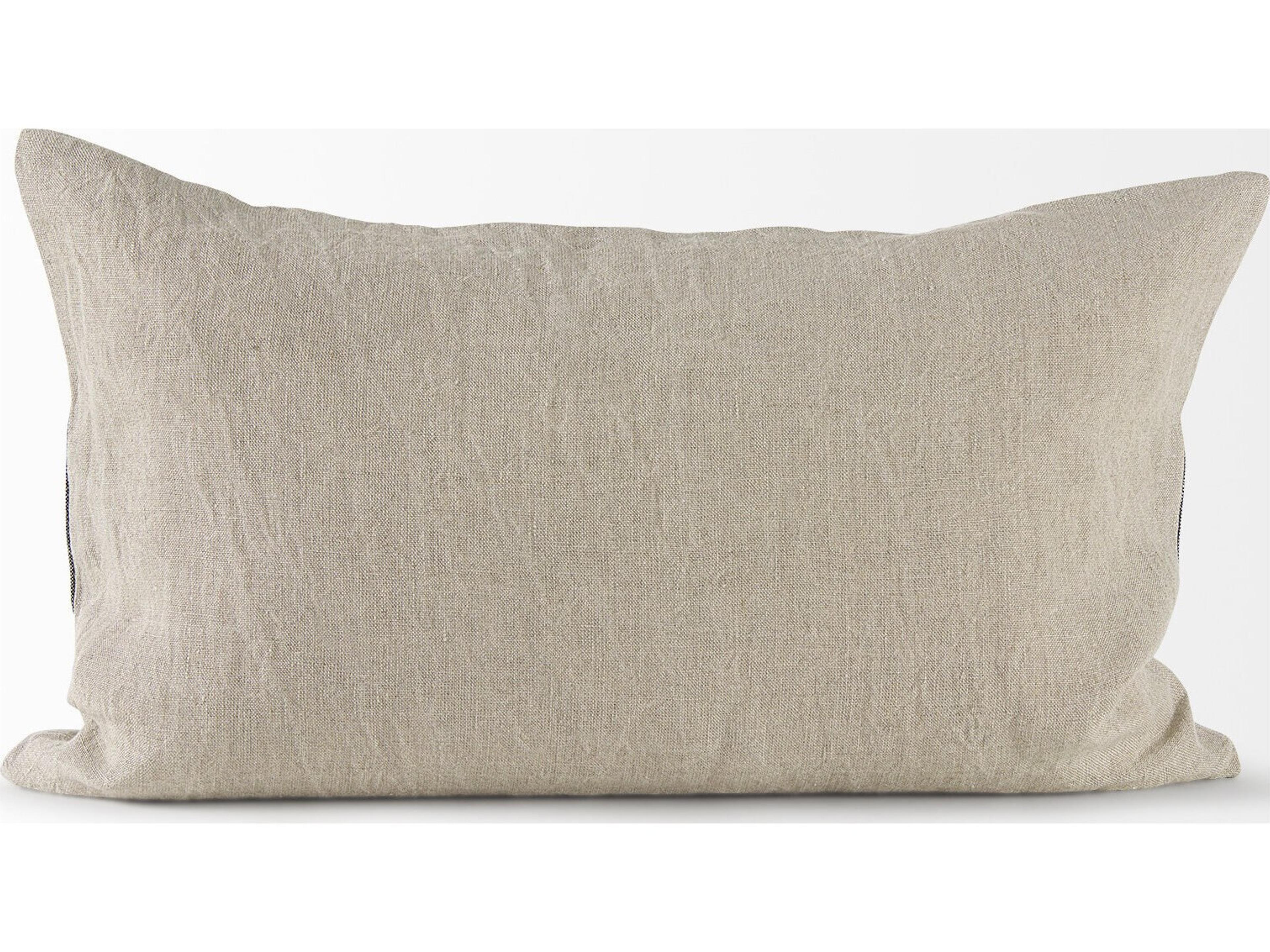 Mercana Raquel 13L x 21W Beige and Black Fabric Plaid Decorative Pillow Cover