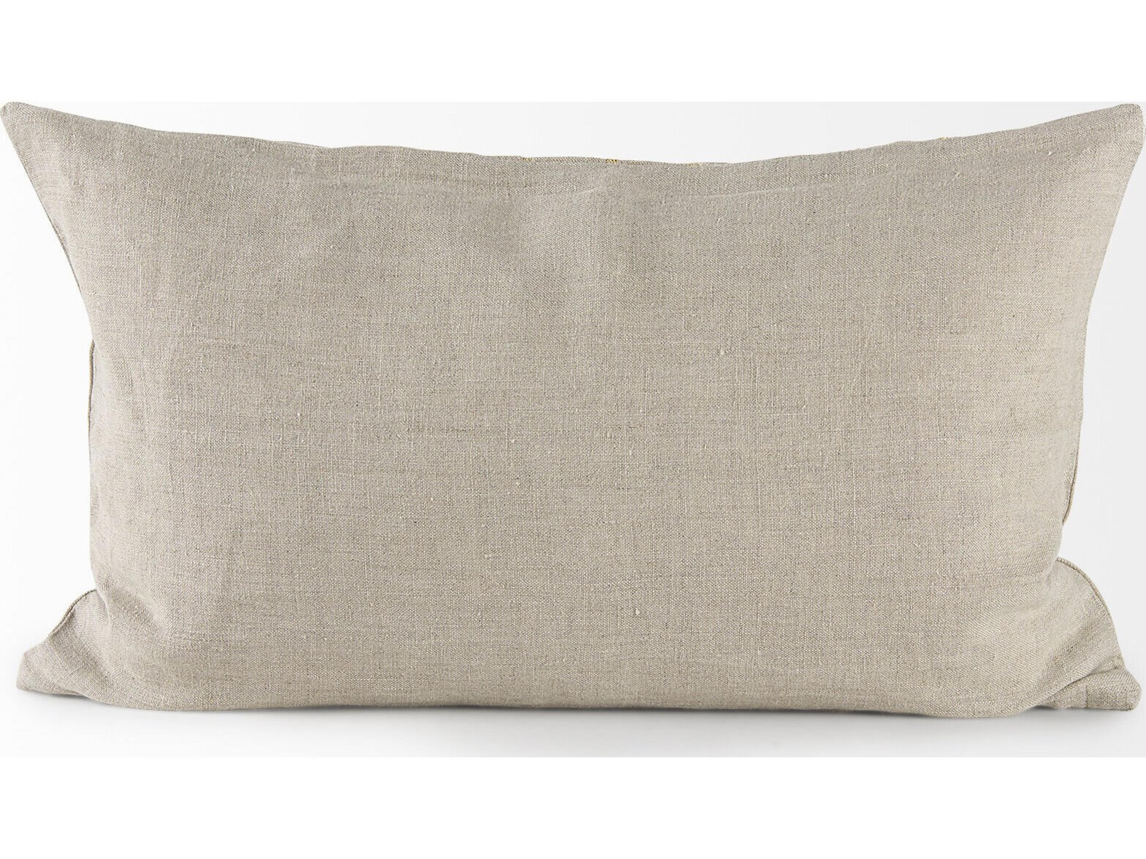 Mercana Danika 13.0L x 21.0W x 0.2H Beige and Gold Fabric Decorative Pillow Cover
