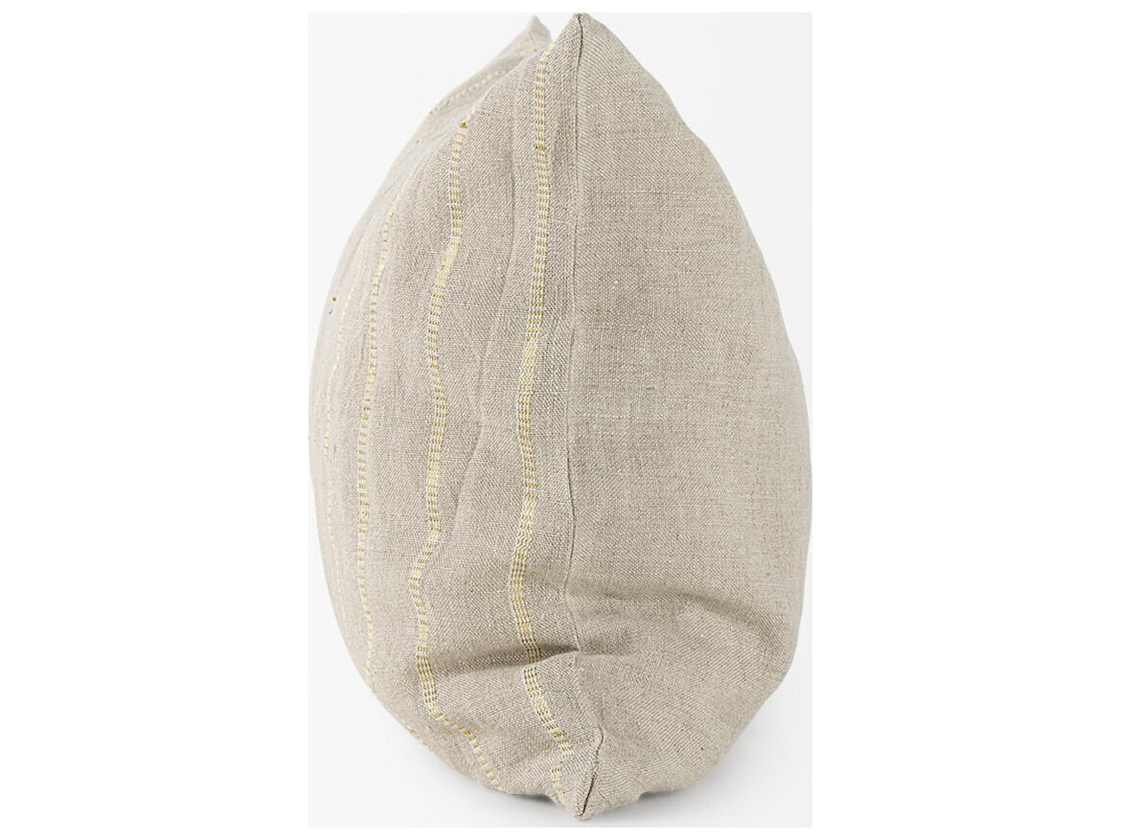 Mercana Danika 13.0L x 21.0W x 0.2H Beige and Gold Fabric Decorative Pillow Cover