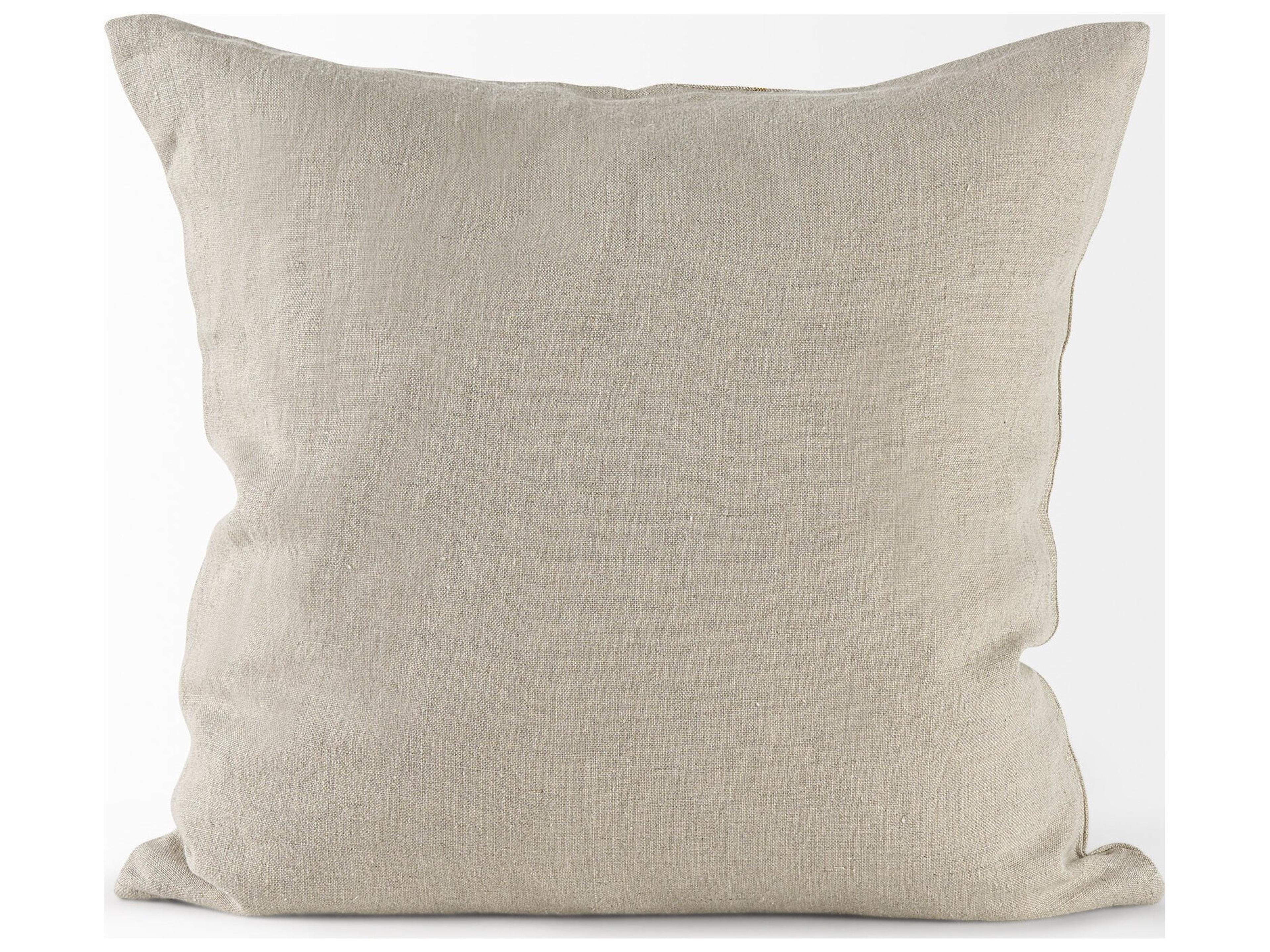 Mercana Danika 18 x 18 Beige and Gold Fabric Decorative Pillow Cover