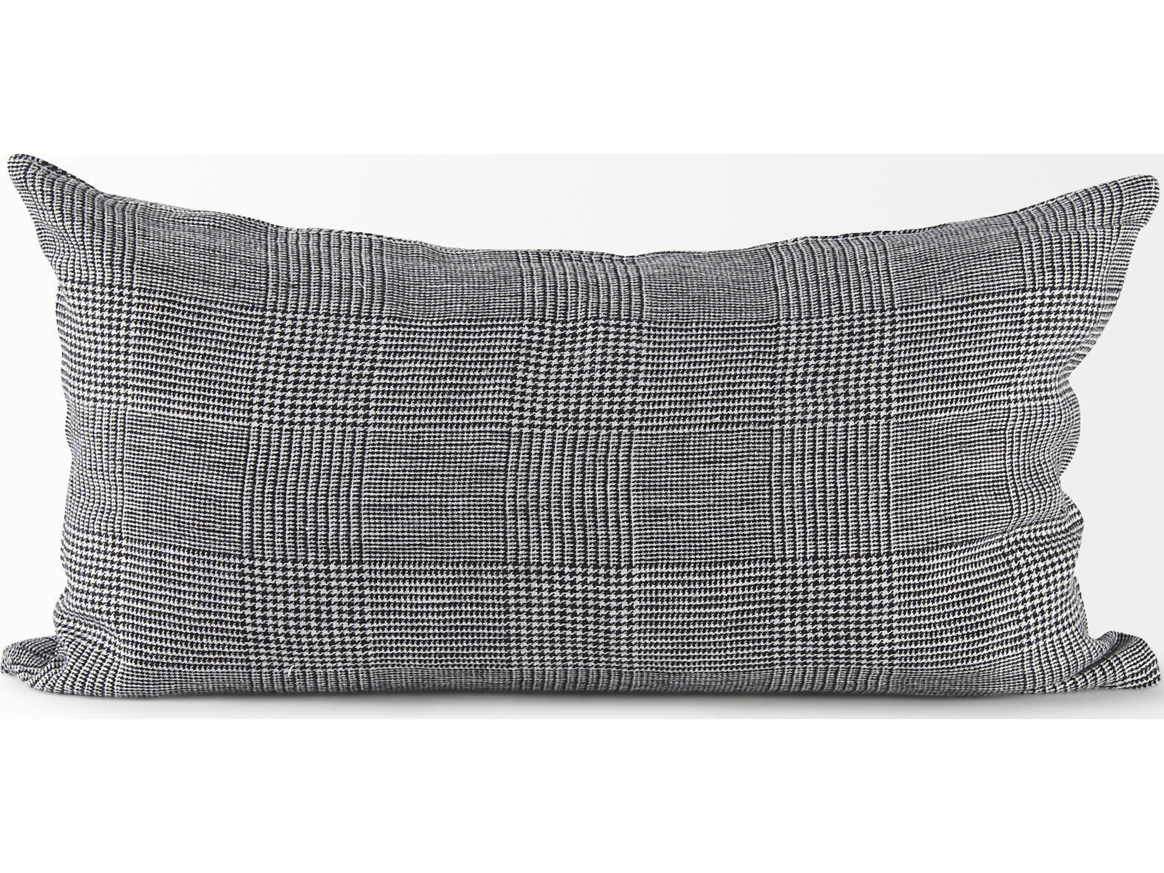 Mercana Ramone 14 x 26 White and Black Fabric Decorative Pillow Cover