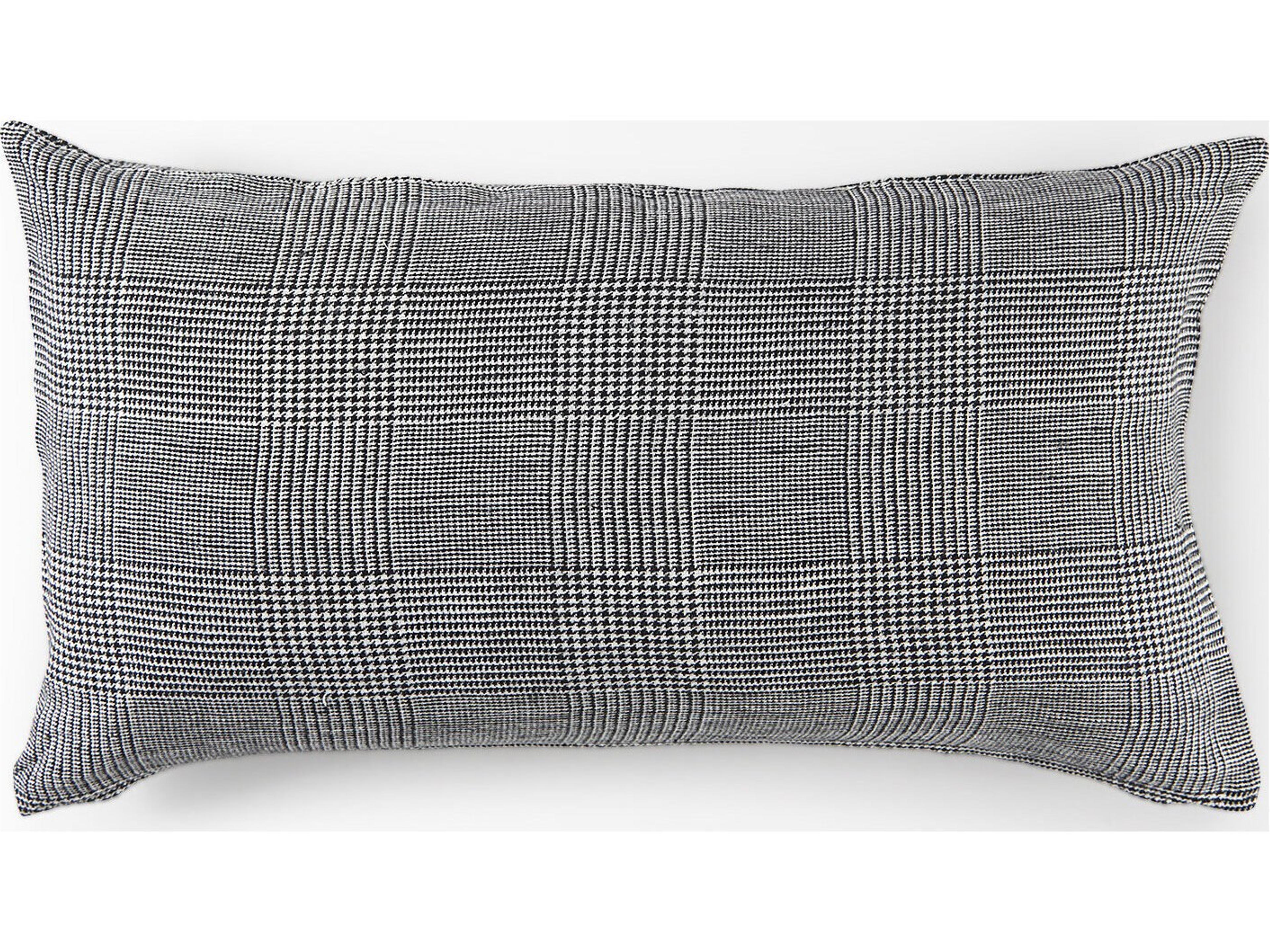 Mercana Ramone 14 x 26 White and Black Fabric Decorative Pillow Cover