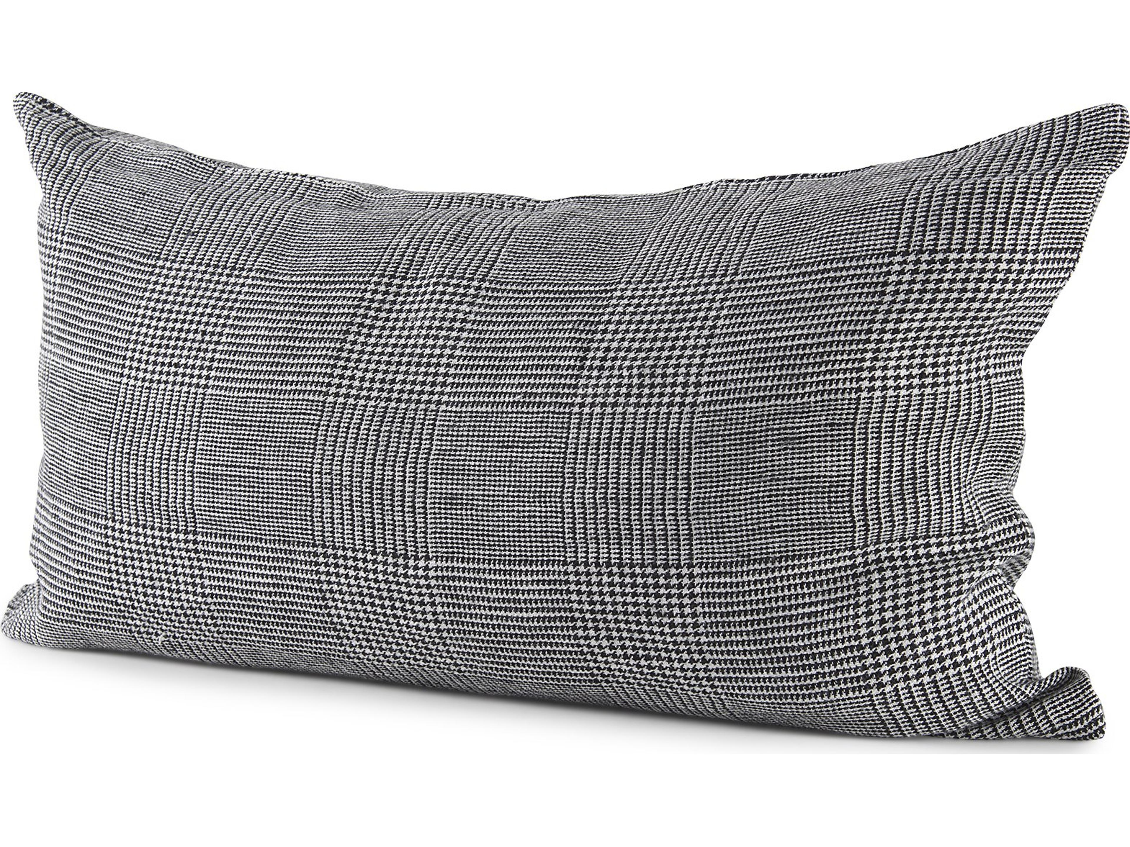 Ramone 14 x 26 White and Black Fabric Decorative Pillow Cover