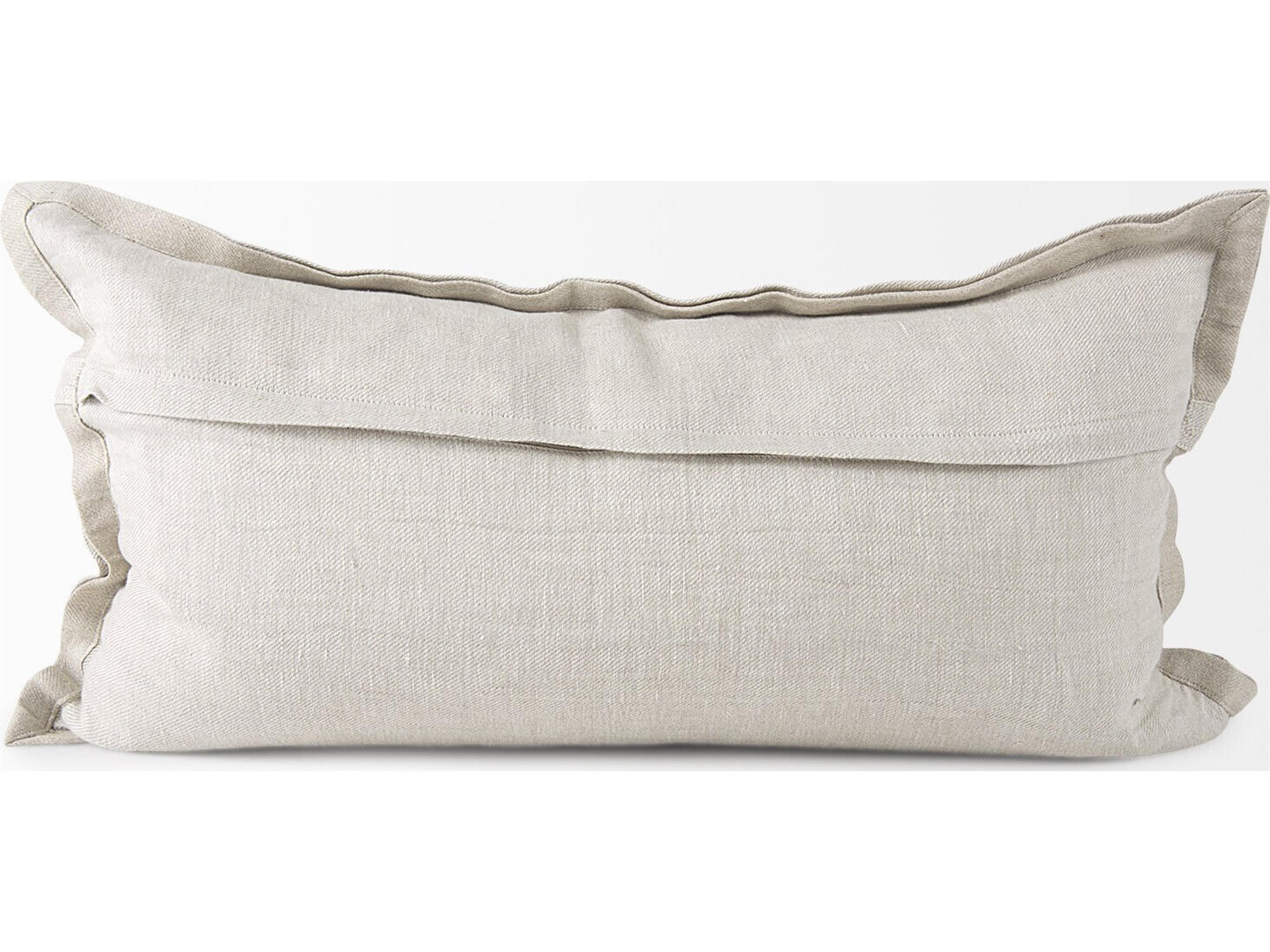 Mercana Mae 14L x 26W Beige Fabric Decorative Pillow Cover