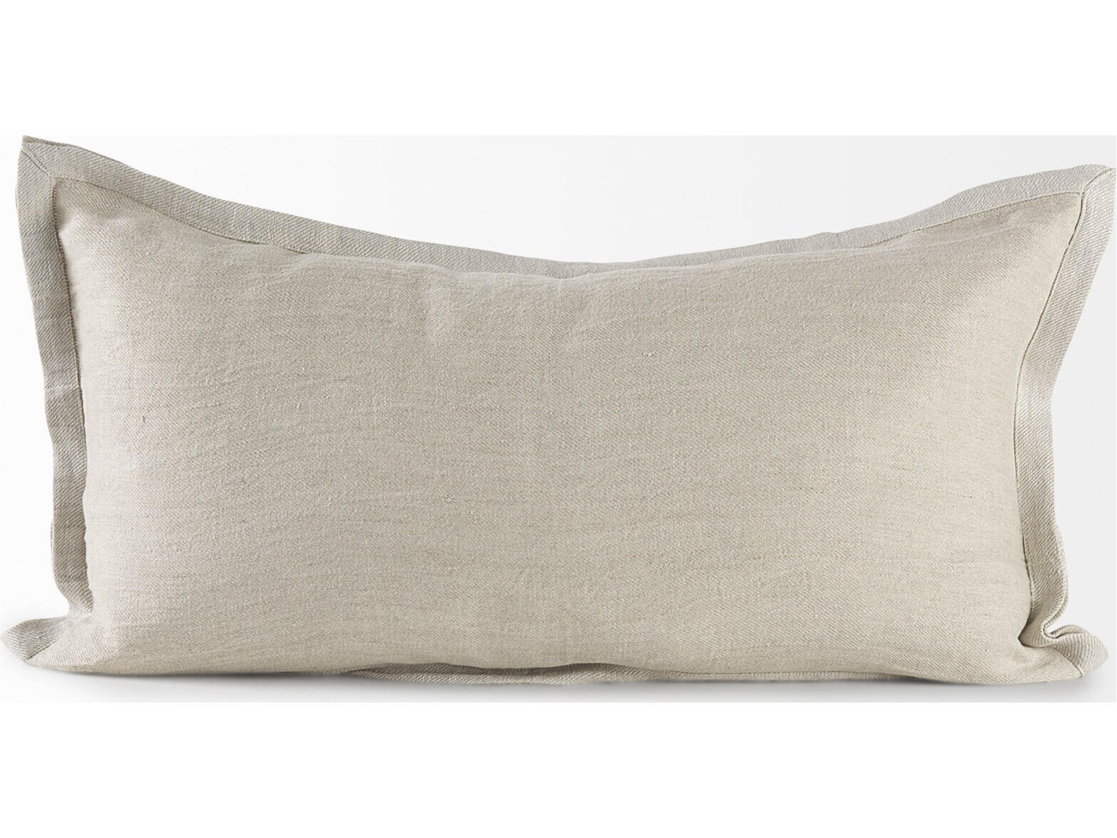 Mercana Mae 14L x 26W Beige Fabric Decorative Pillow Cover