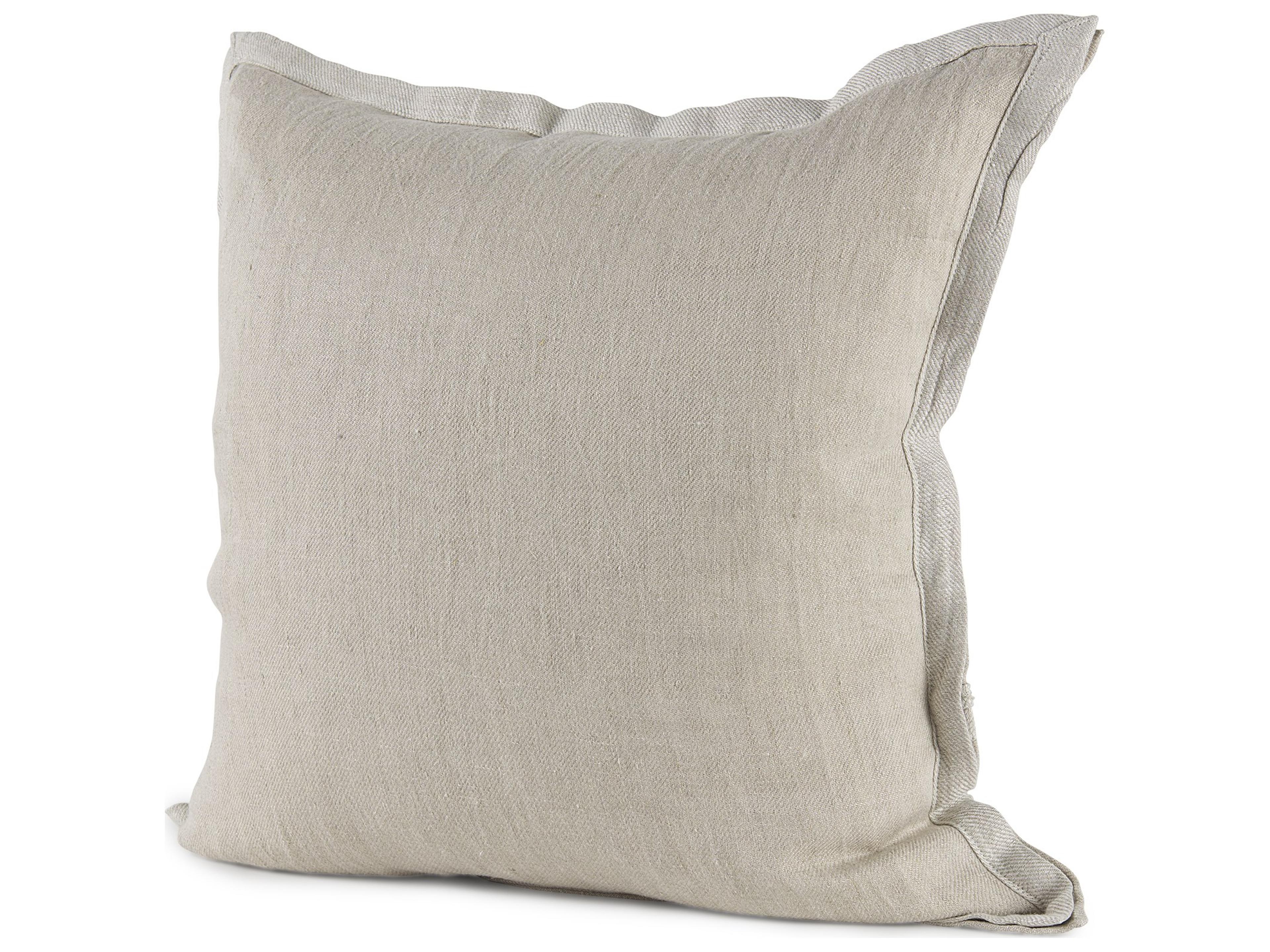 Mae 20L x 20W Beige Fabric Decorative Pillow Cover
