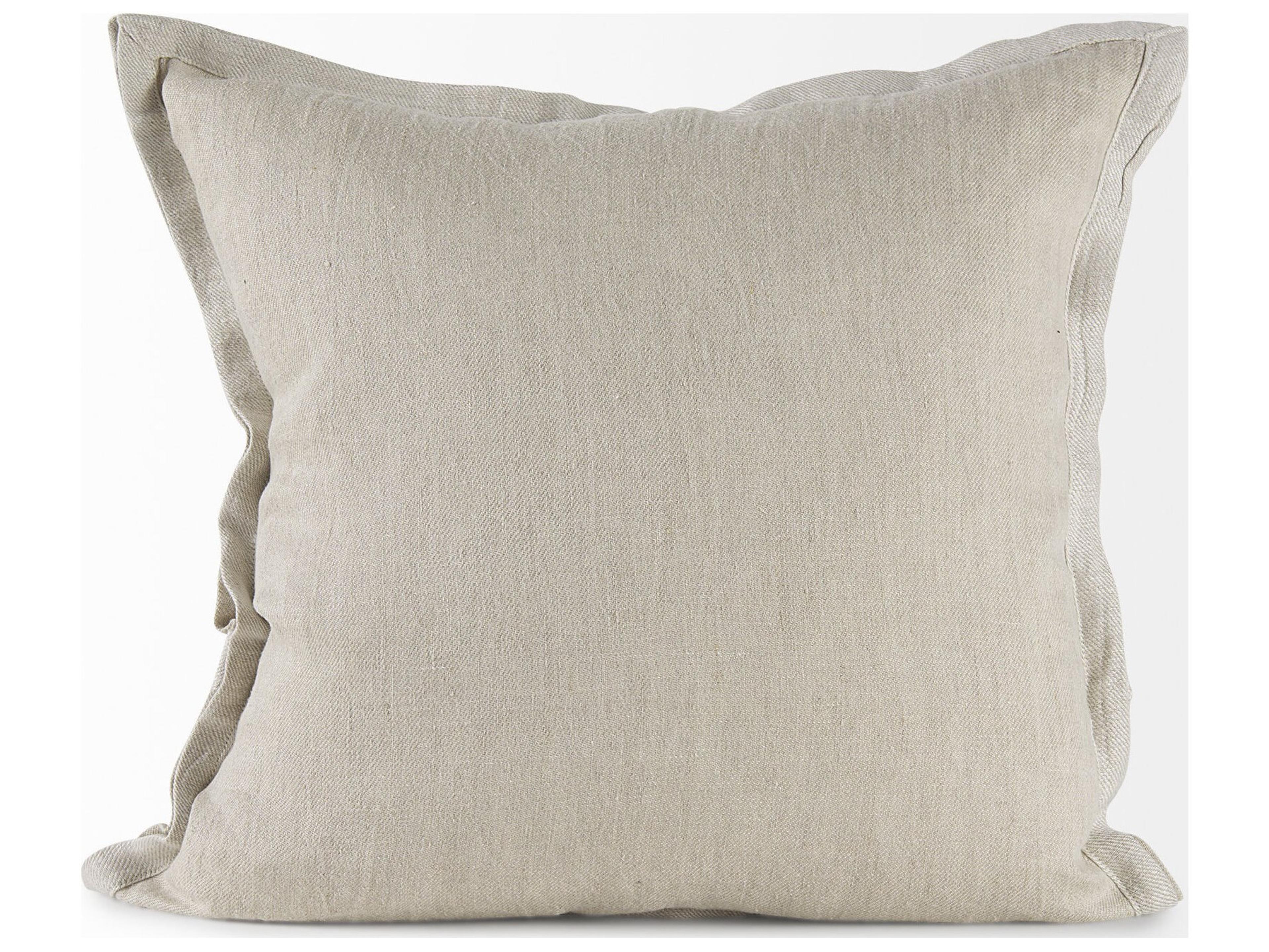 Mercana Mae 20L x 20W Beige Fabric Decorative Pillow Cover