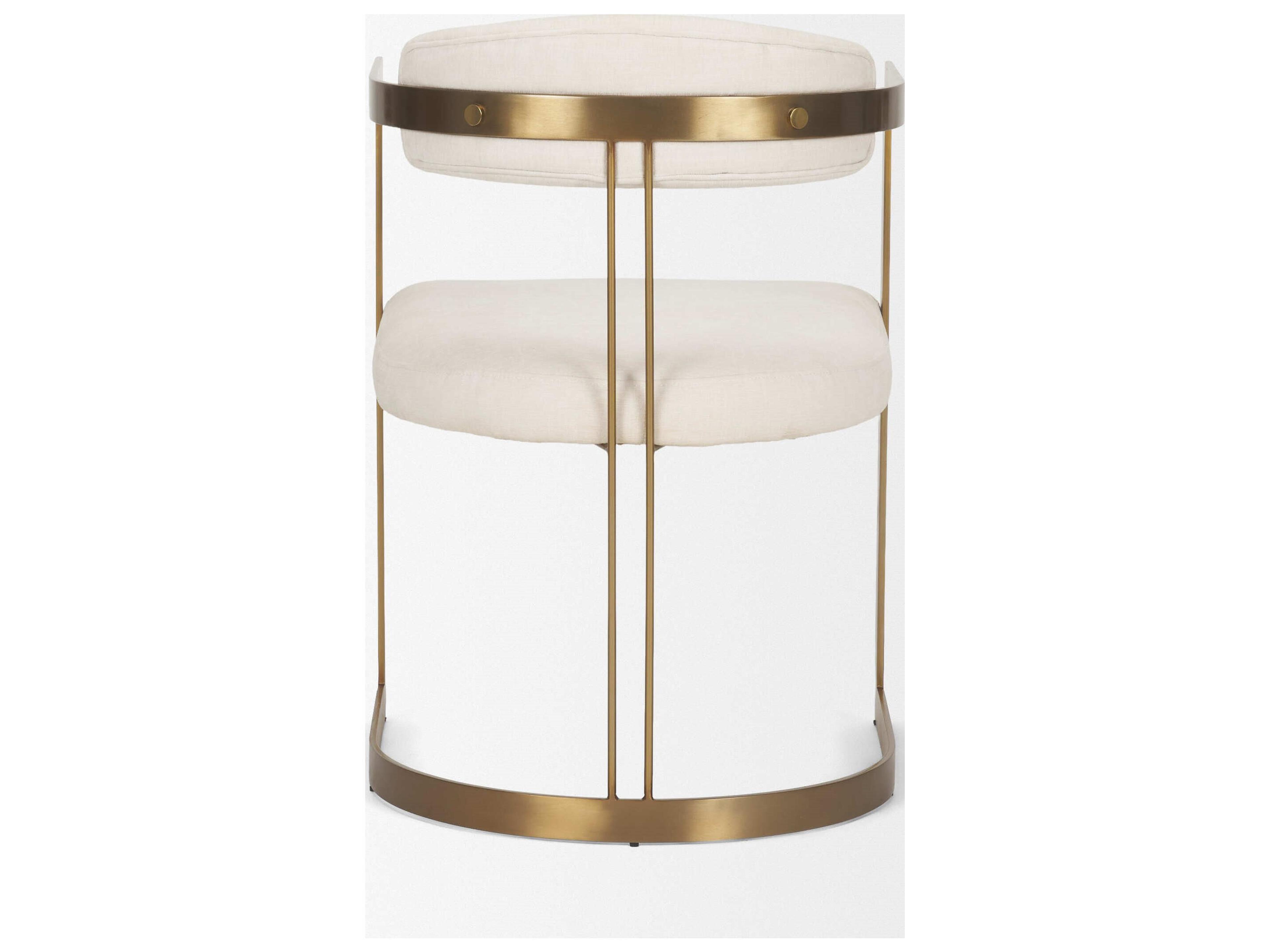 Mercana Hollyfield II Cream Fabric Seat W/ Gold Iron Frame Dining Chair