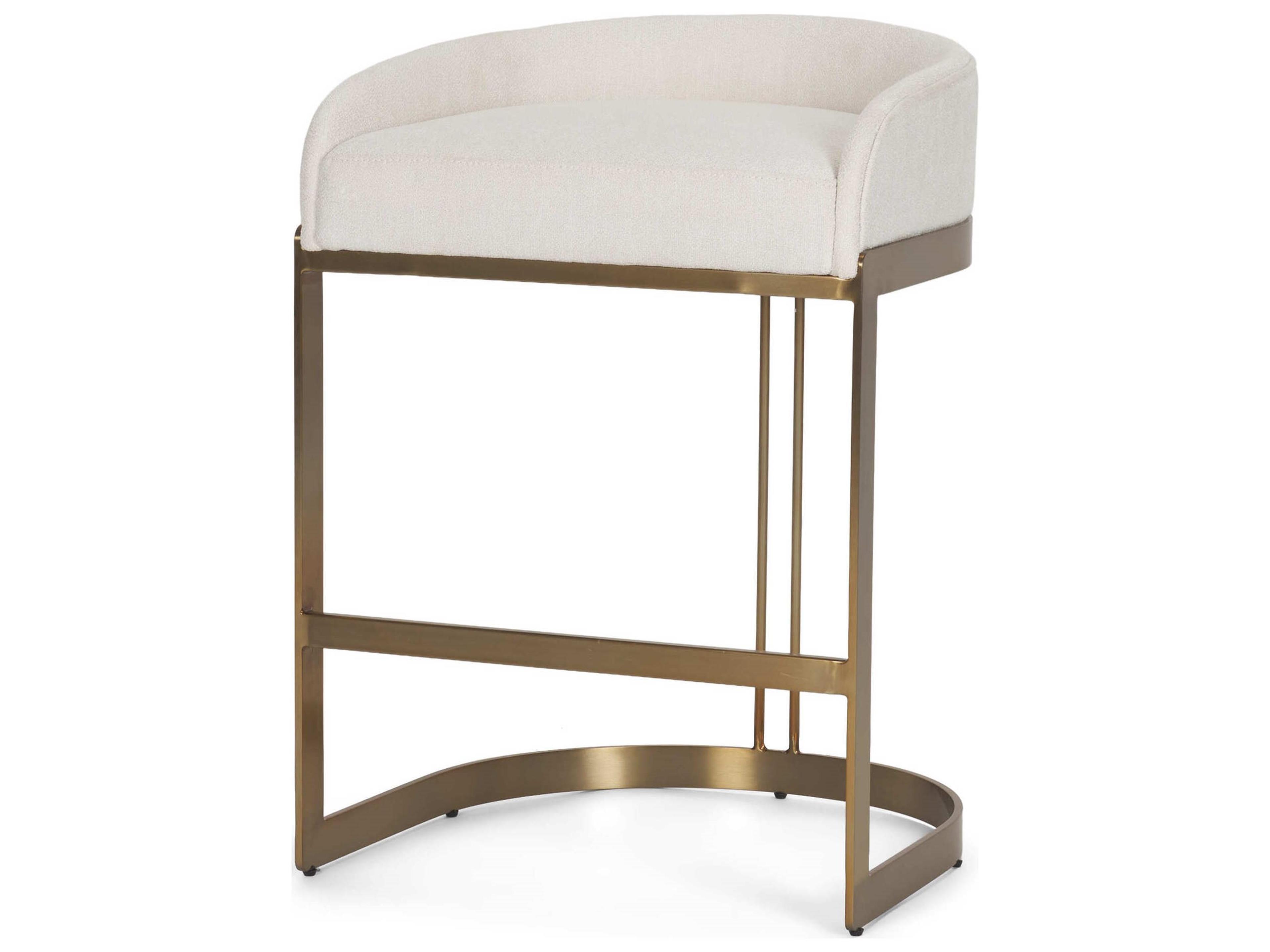 Hollyfield II Cream Fabric Seat W/ Gold Metal Base Counter Stool