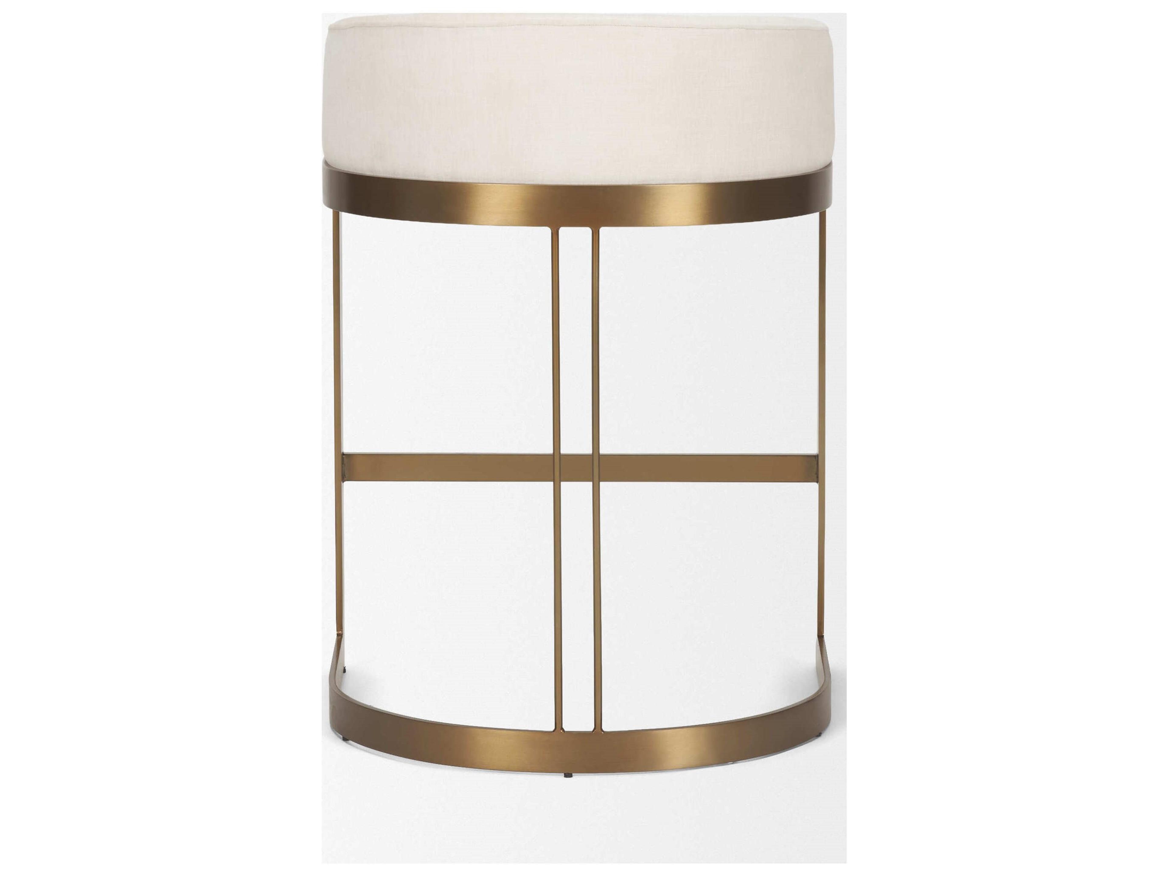Mercana Hollyfield II Cream Fabric Seat W/ Gold Metal Base Counter Stool