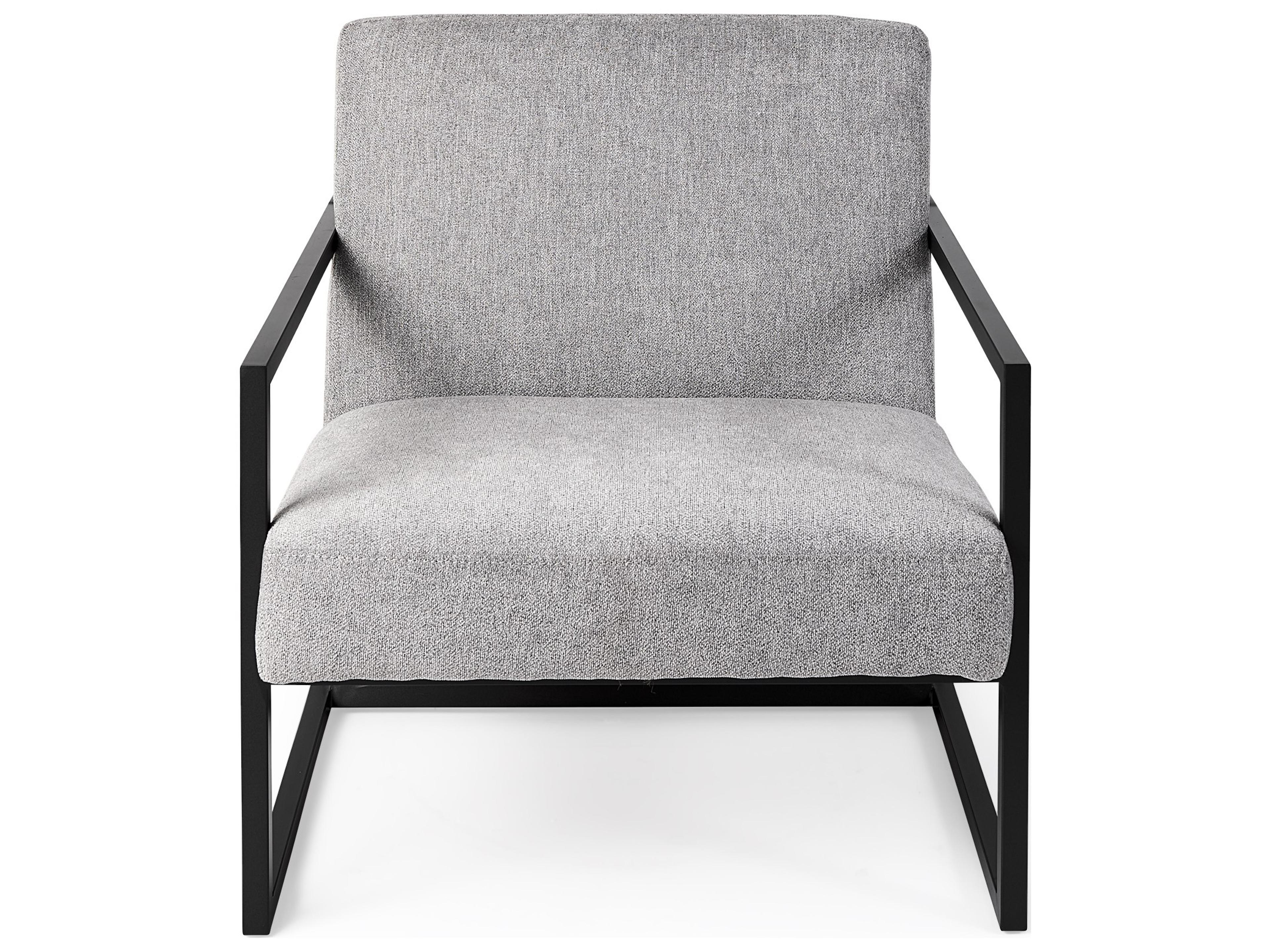 Mercana Armelle Gray Fabric Seat W/Black Metal Frame Accent Chair