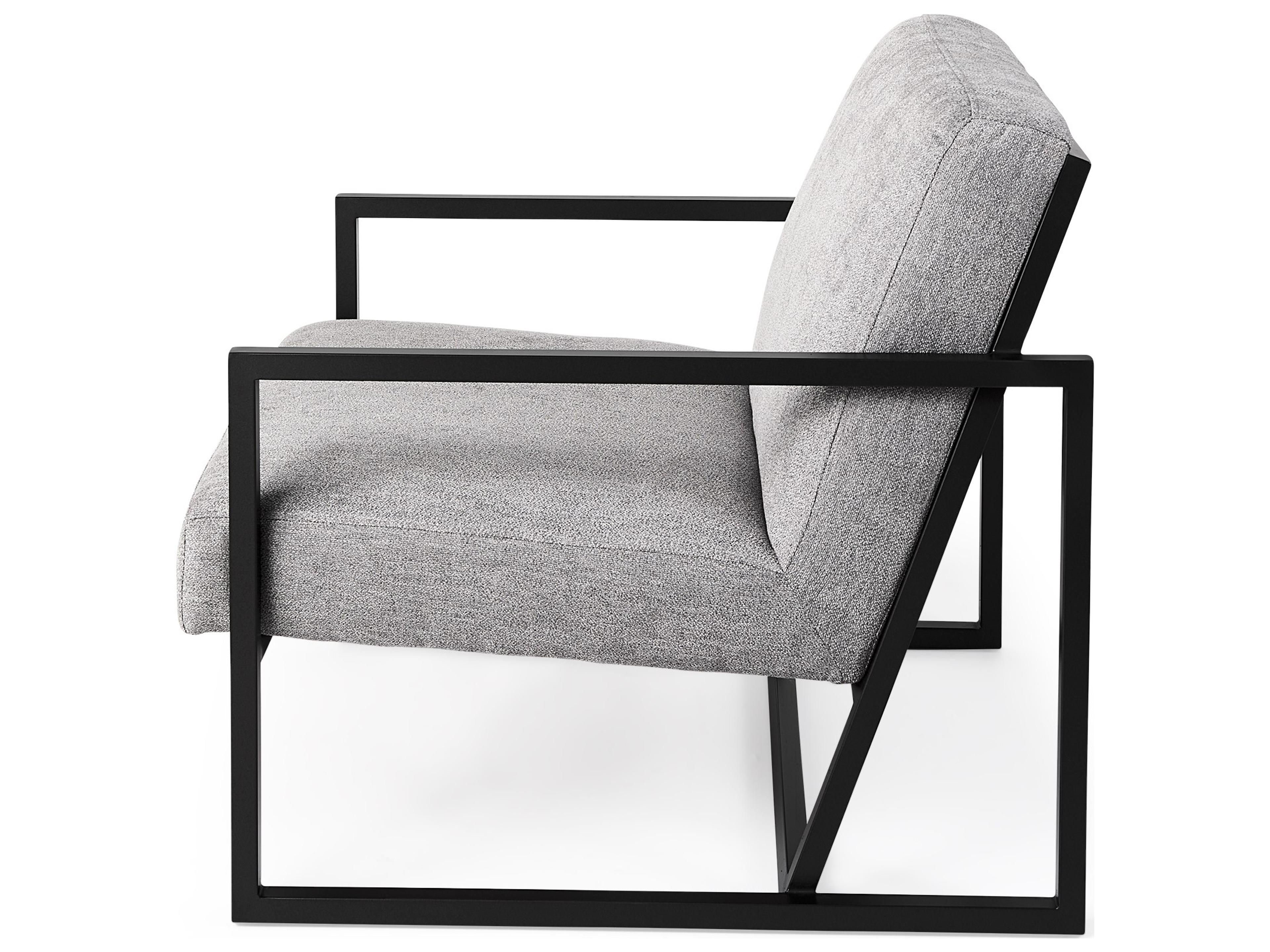 Mercana Armelle Gray Fabric Seat W/Black Metal Frame Accent Chair