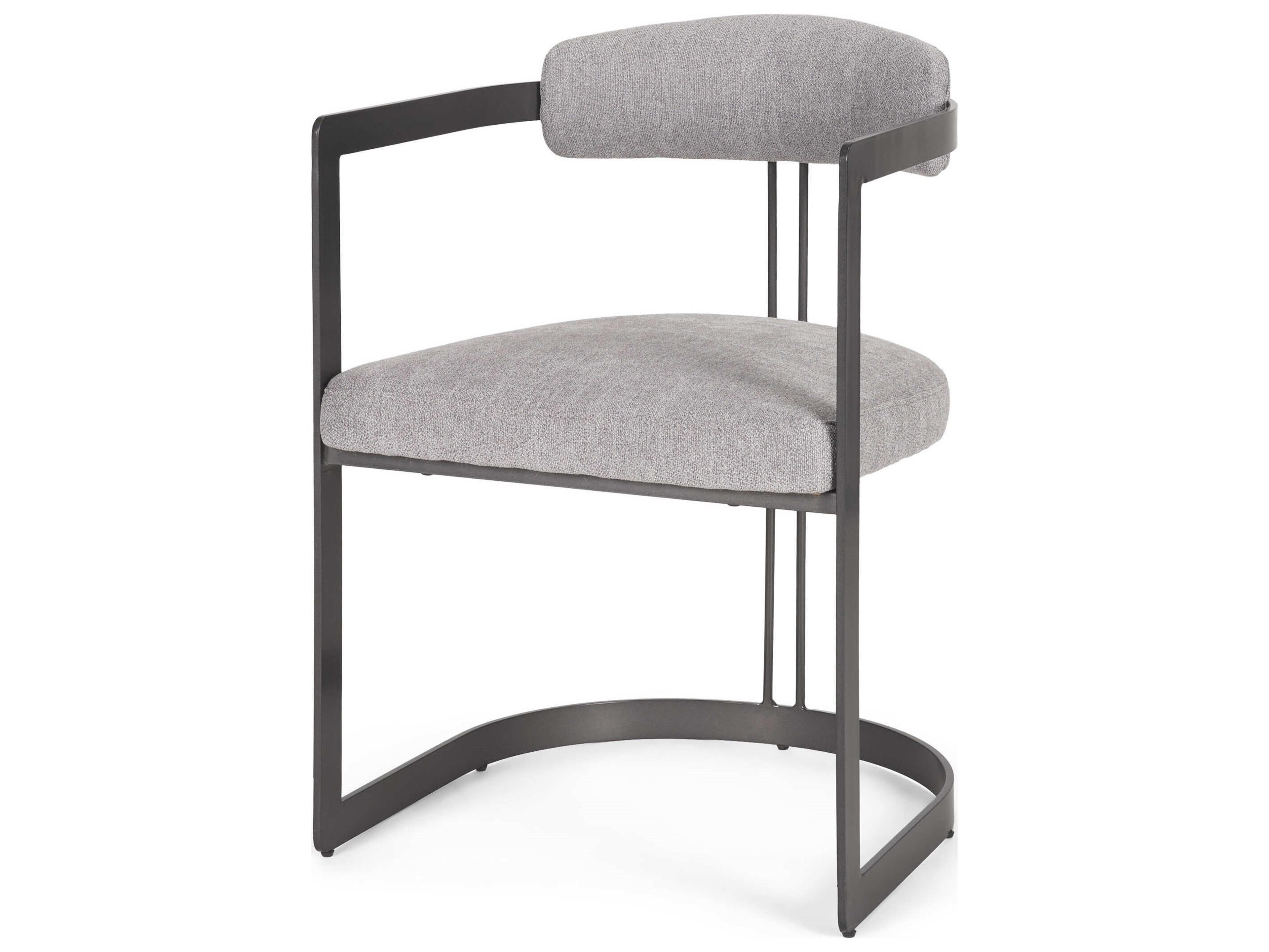 Hollyfield II Gray Fabric Seat W/ Gray Iron Frame Dining Chair
