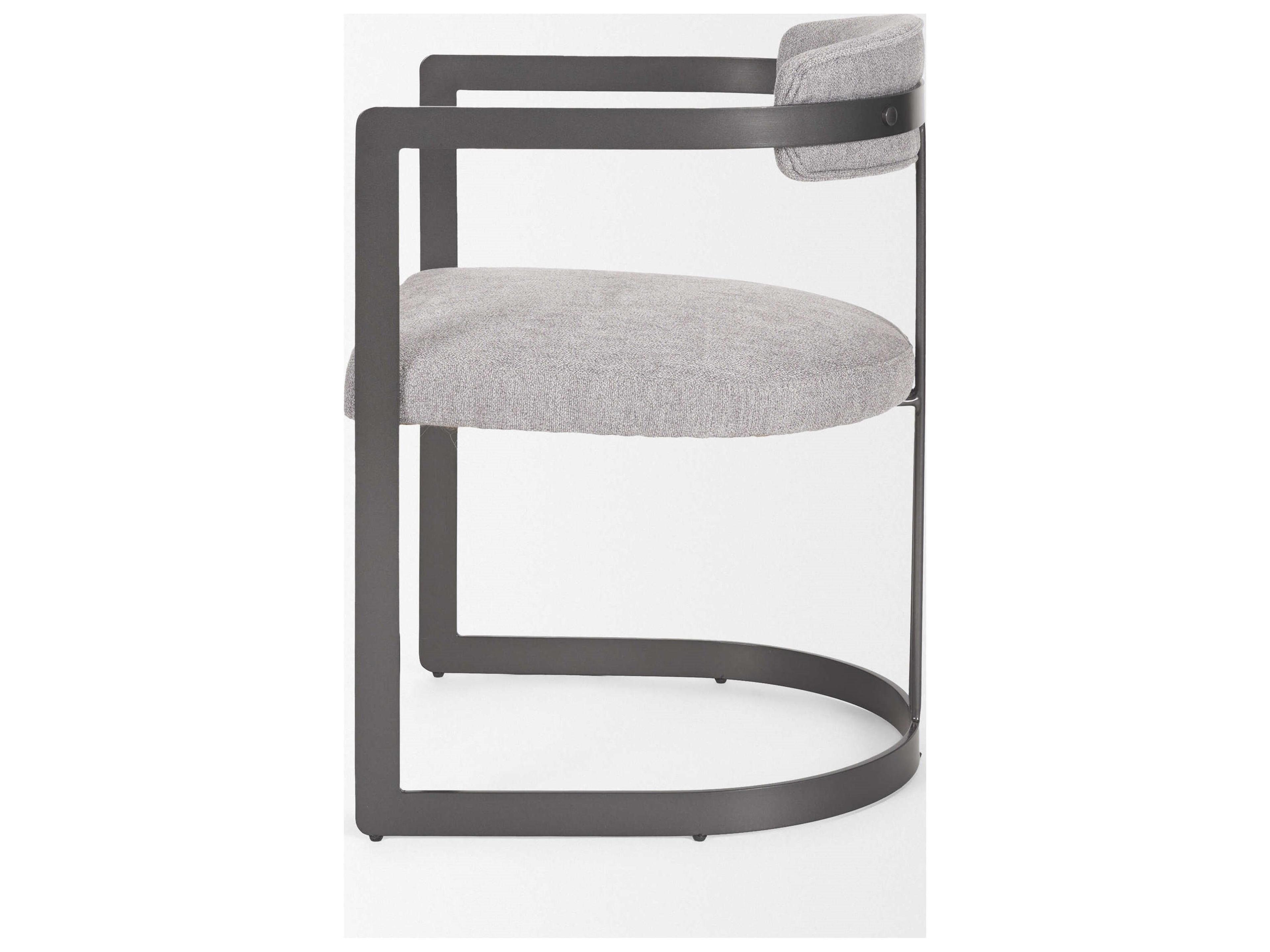 Mercana Hollyfield II Gray Fabric Seat W/ Gray Iron Frame Dining Chair