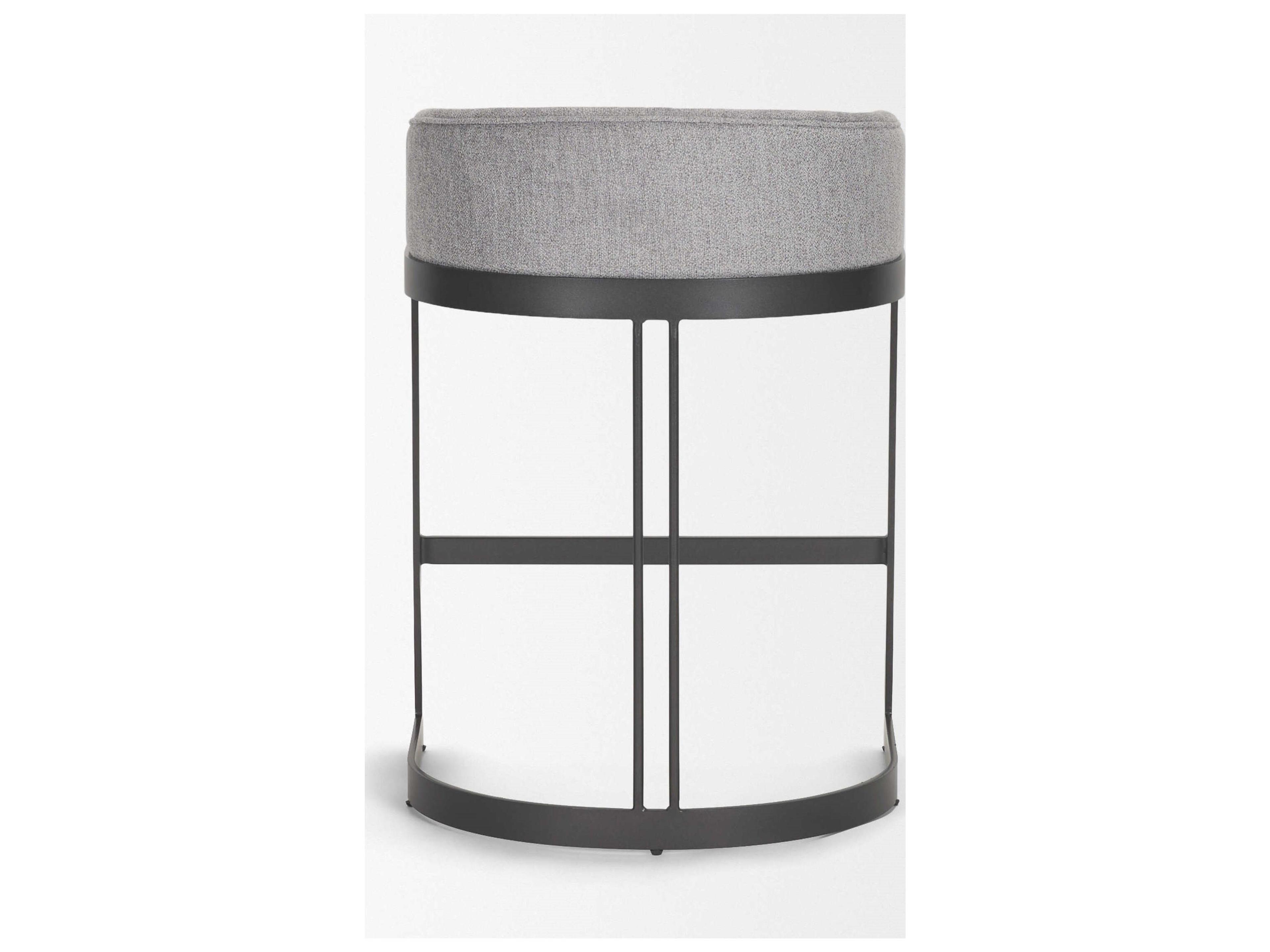 Mercana Hollyfield II Gray Fabric Seat W/ Gray Metal Base Counter Stool