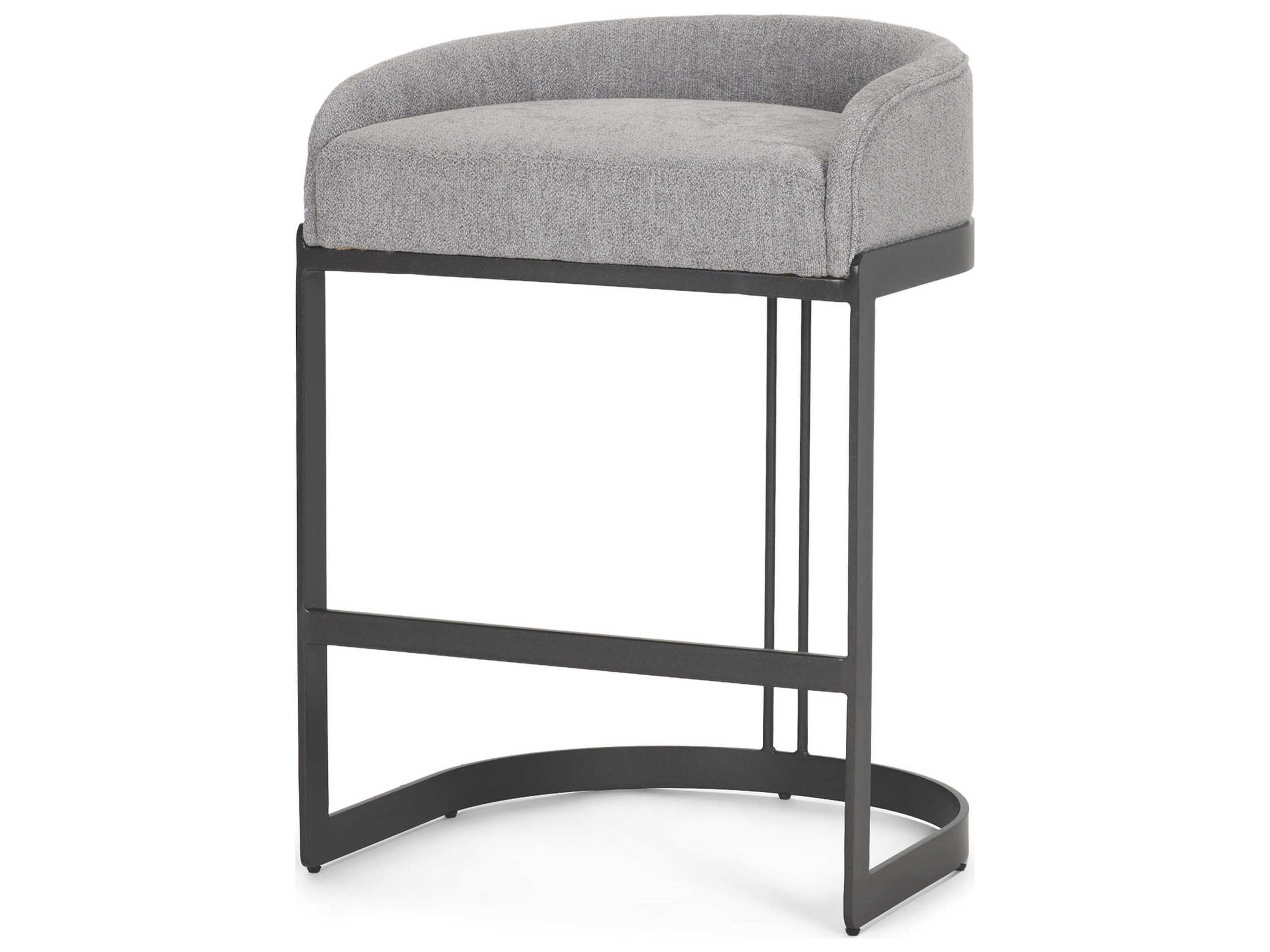 Hollyfield II Gray Fabric Seat W/ Gray Metal Base Counter Stool